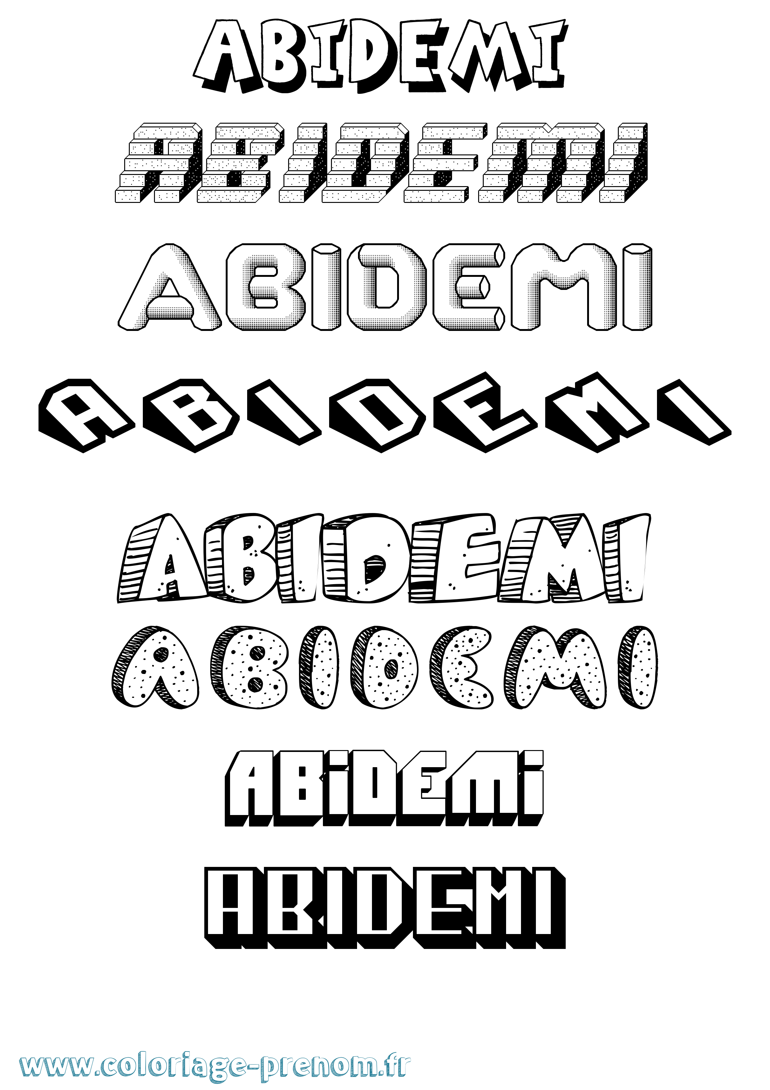 Coloriage prénom Abidemi Effet 3D