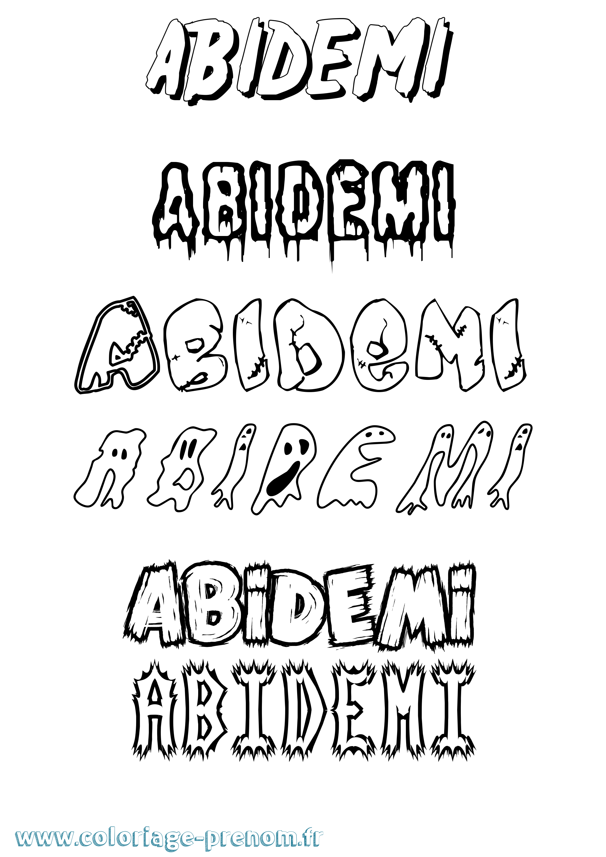 Coloriage prénom Abidemi Frisson