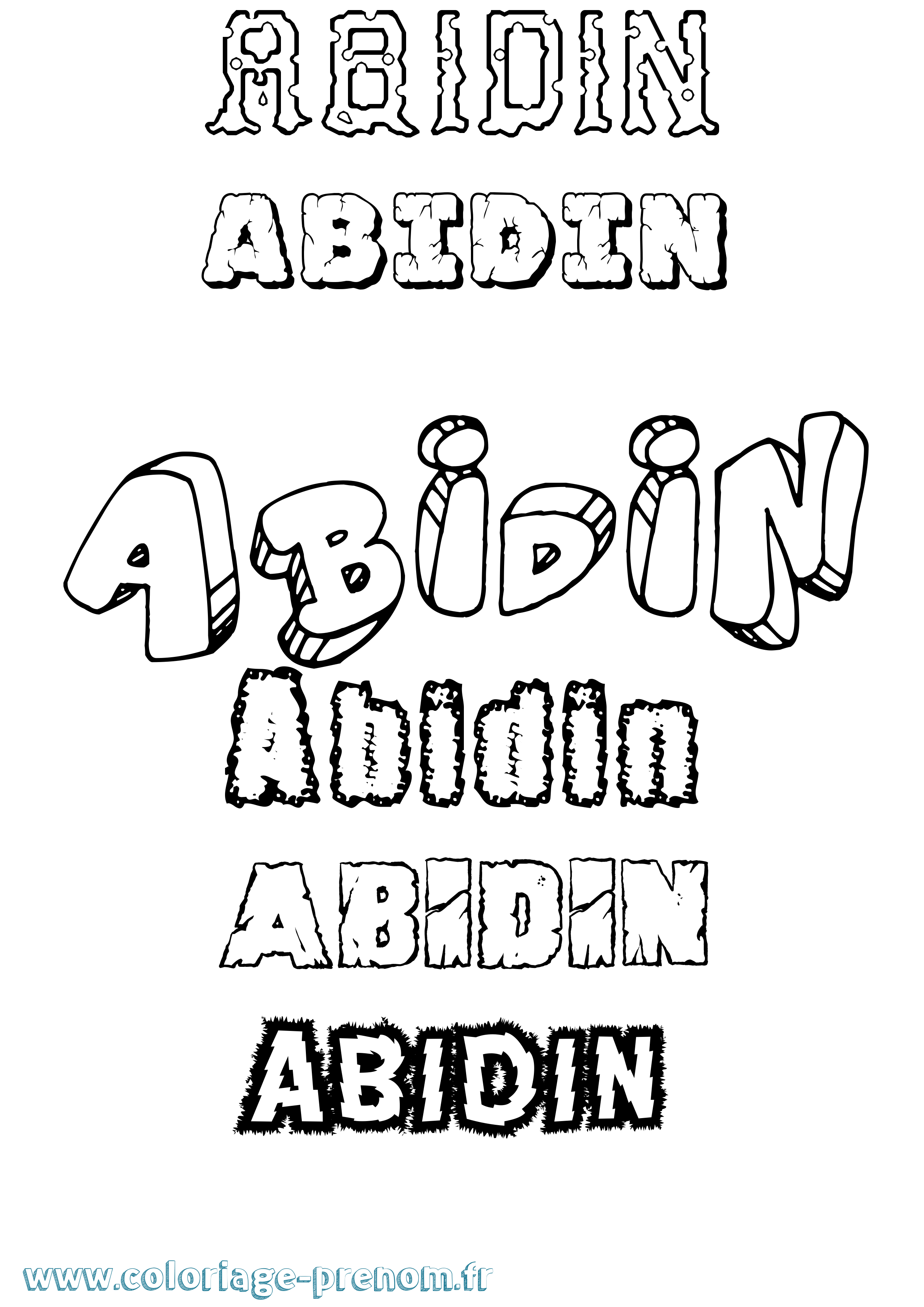 Coloriage prénom Abidin Destructuré
