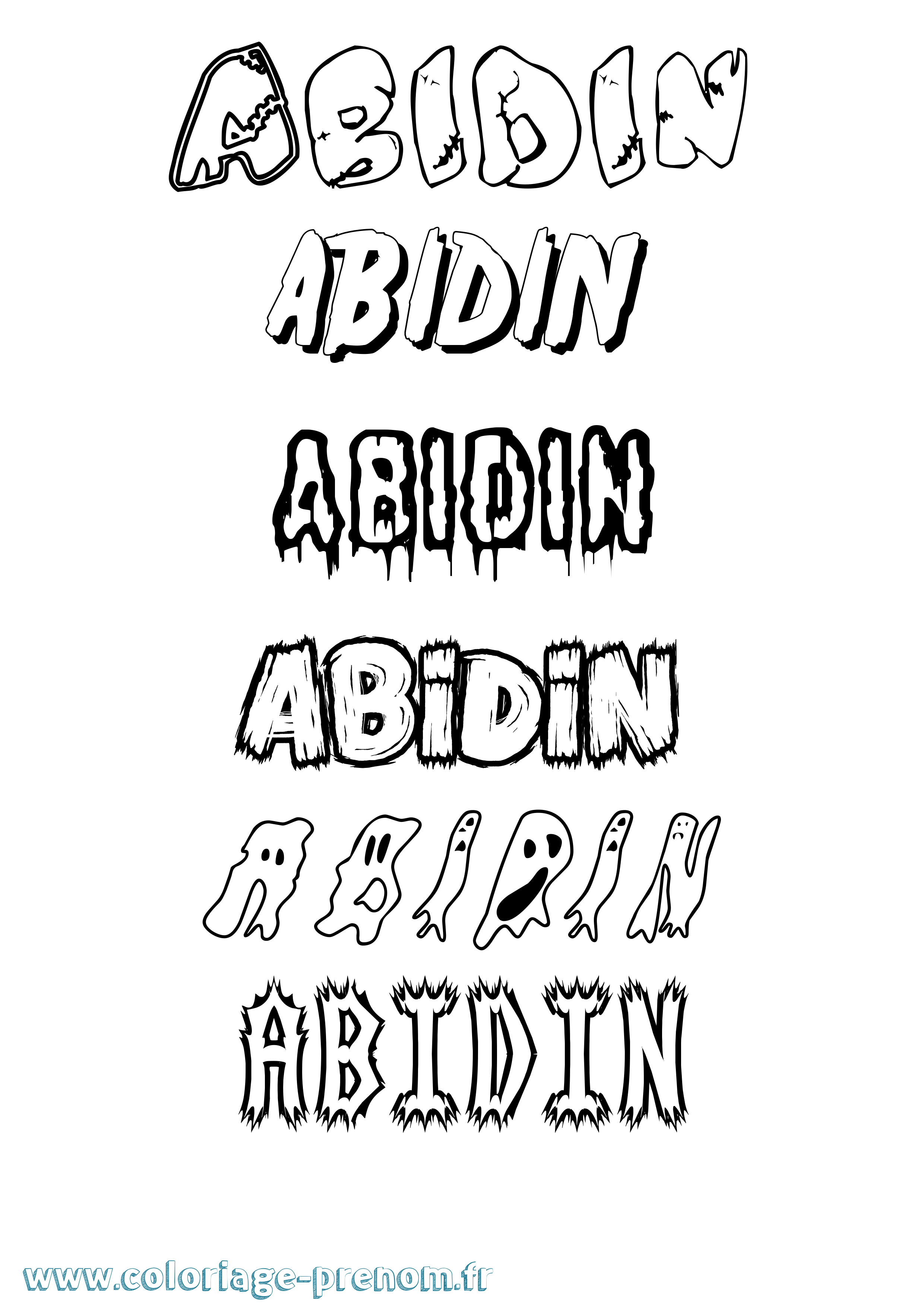 Coloriage prénom Abidin Frisson