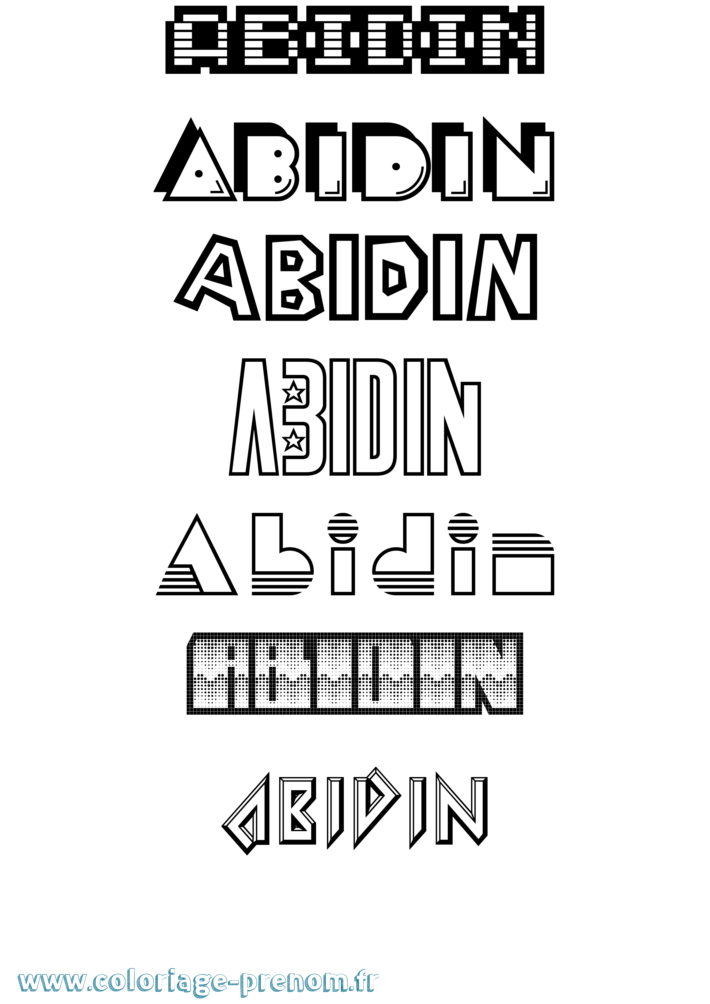Coloriage prénom Abidin Jeux Vidéos