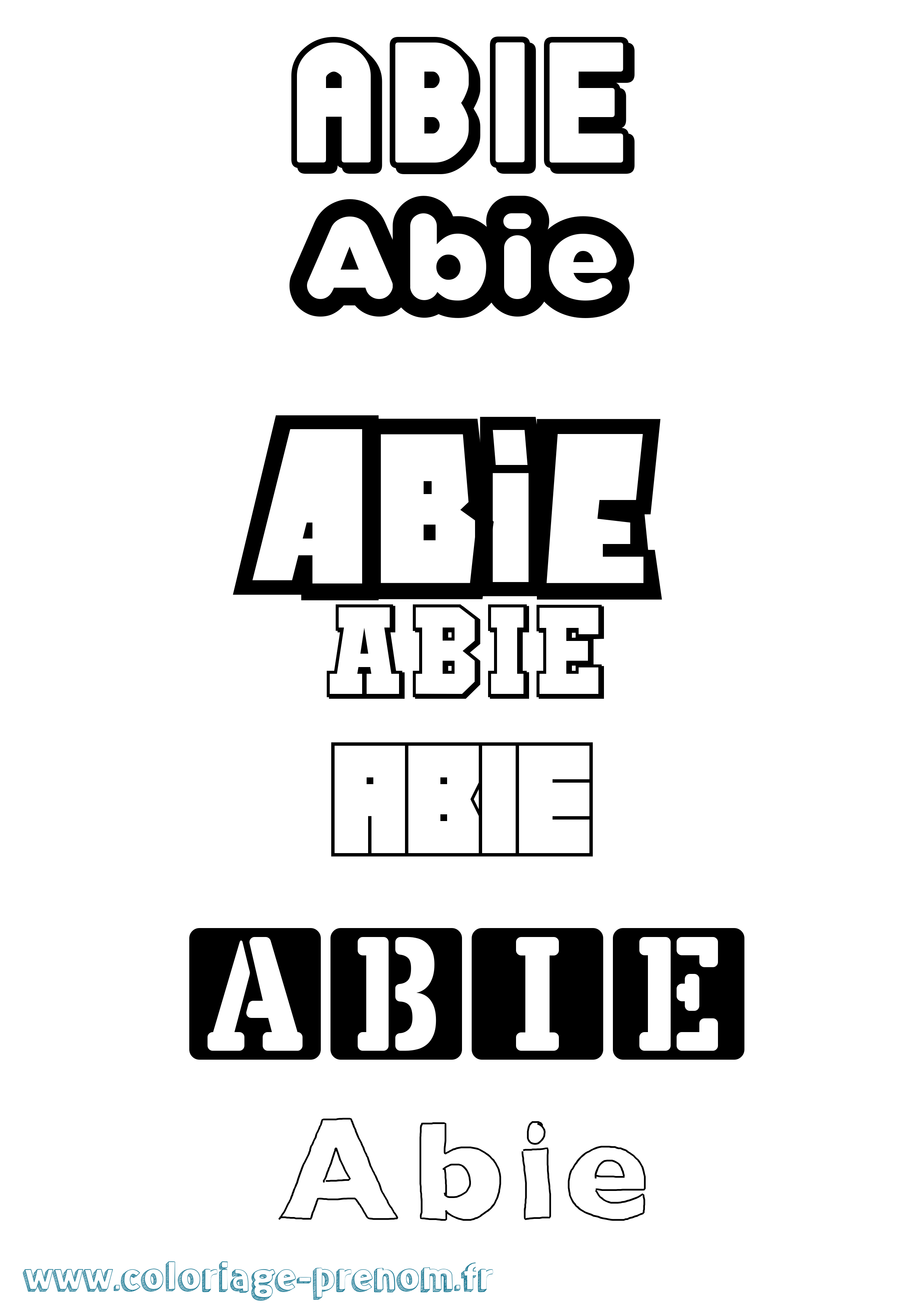 Coloriage prénom Abie Simple