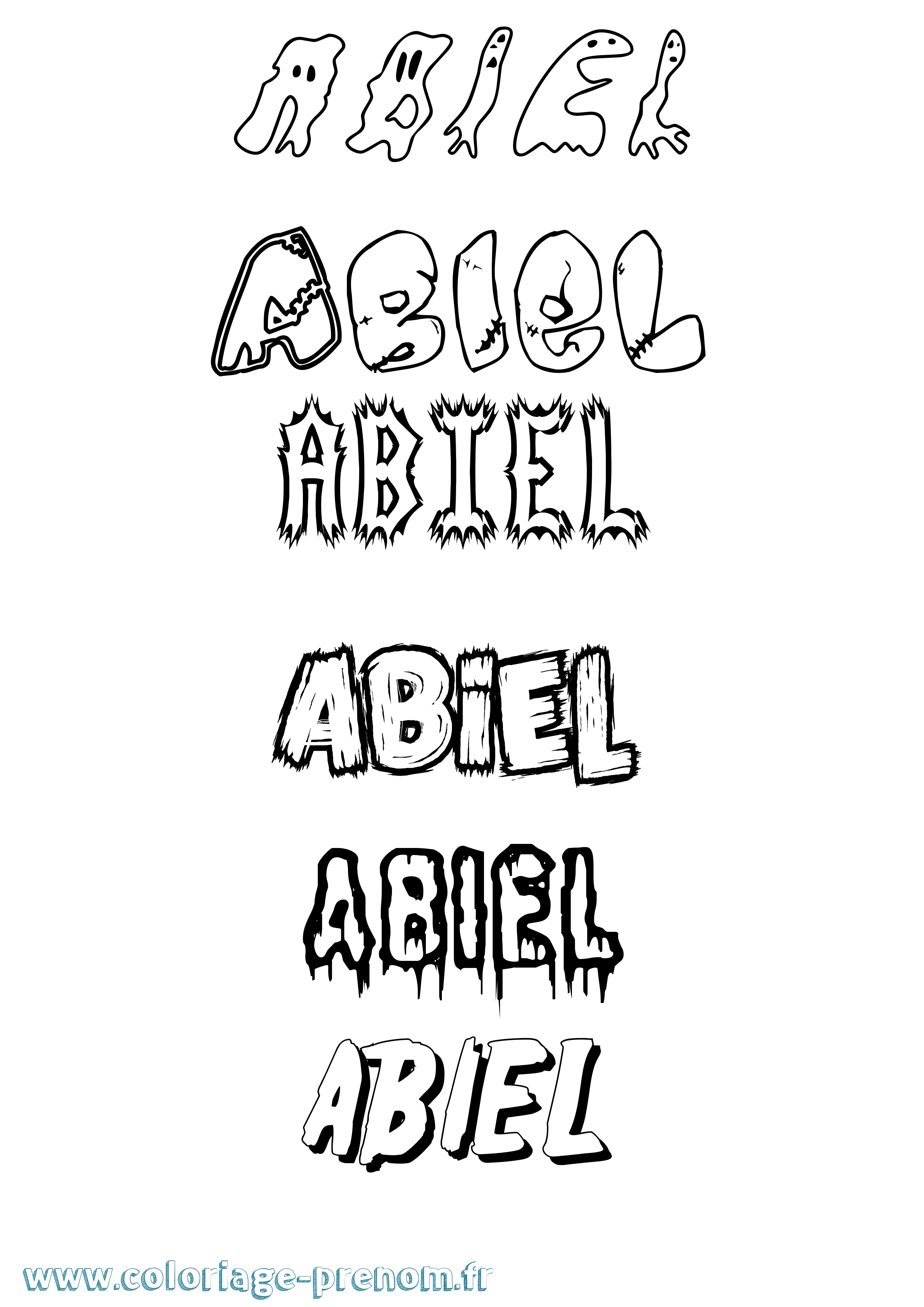 Coloriage prénom Abiel Frisson