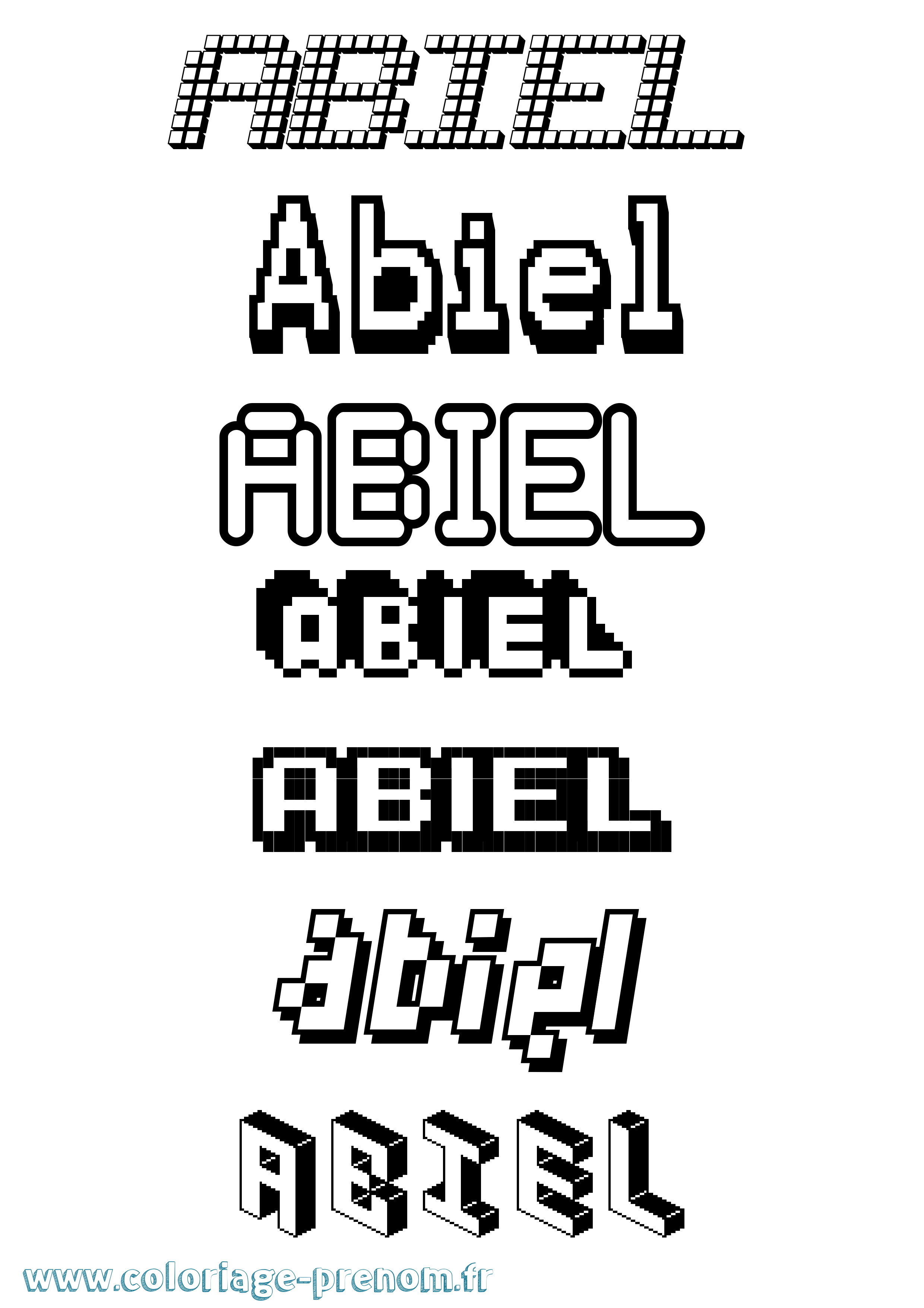 Coloriage prénom Abiel Pixel
