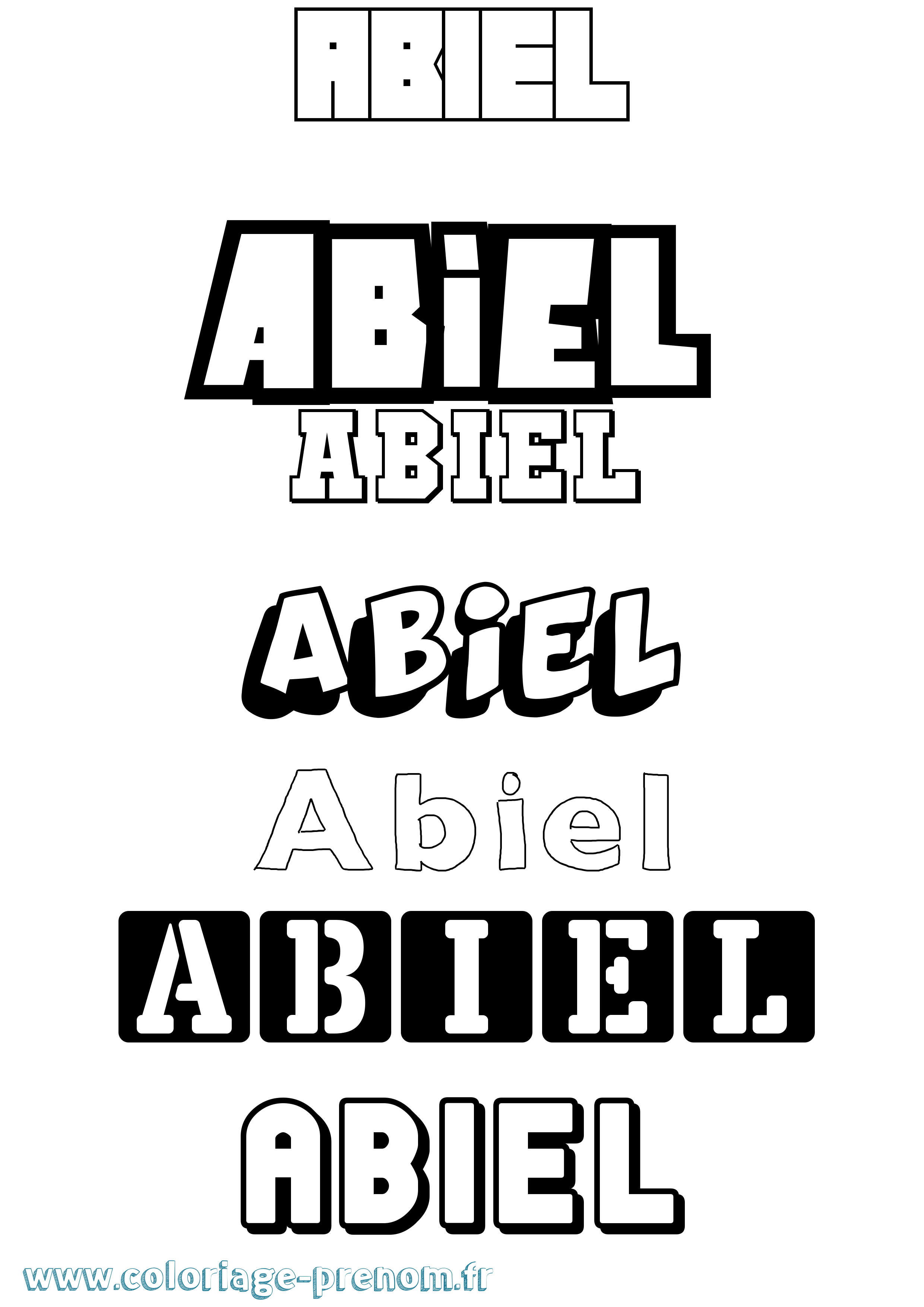 Coloriage prénom Abiel Simple