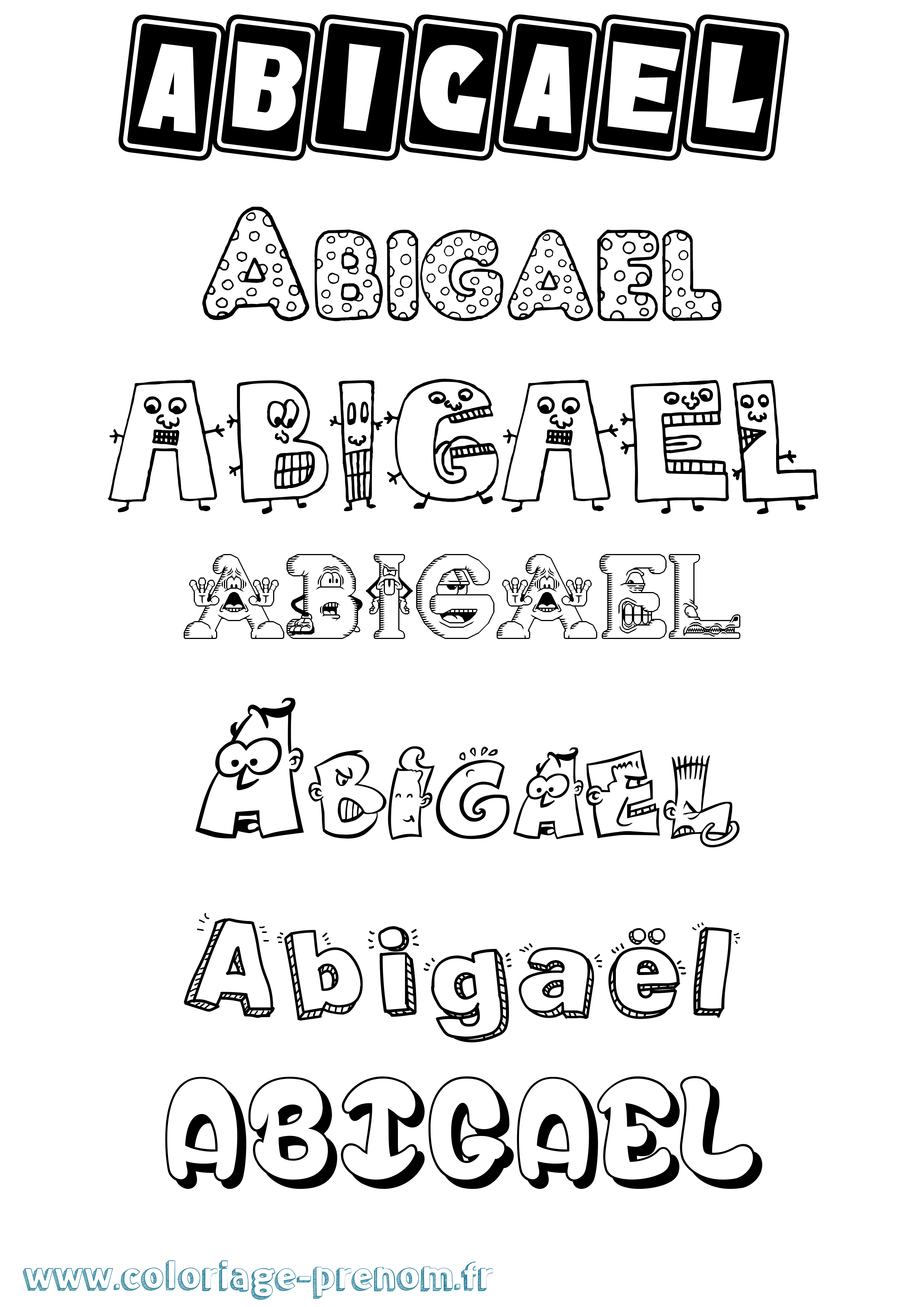 Coloriage prénom Abigaël