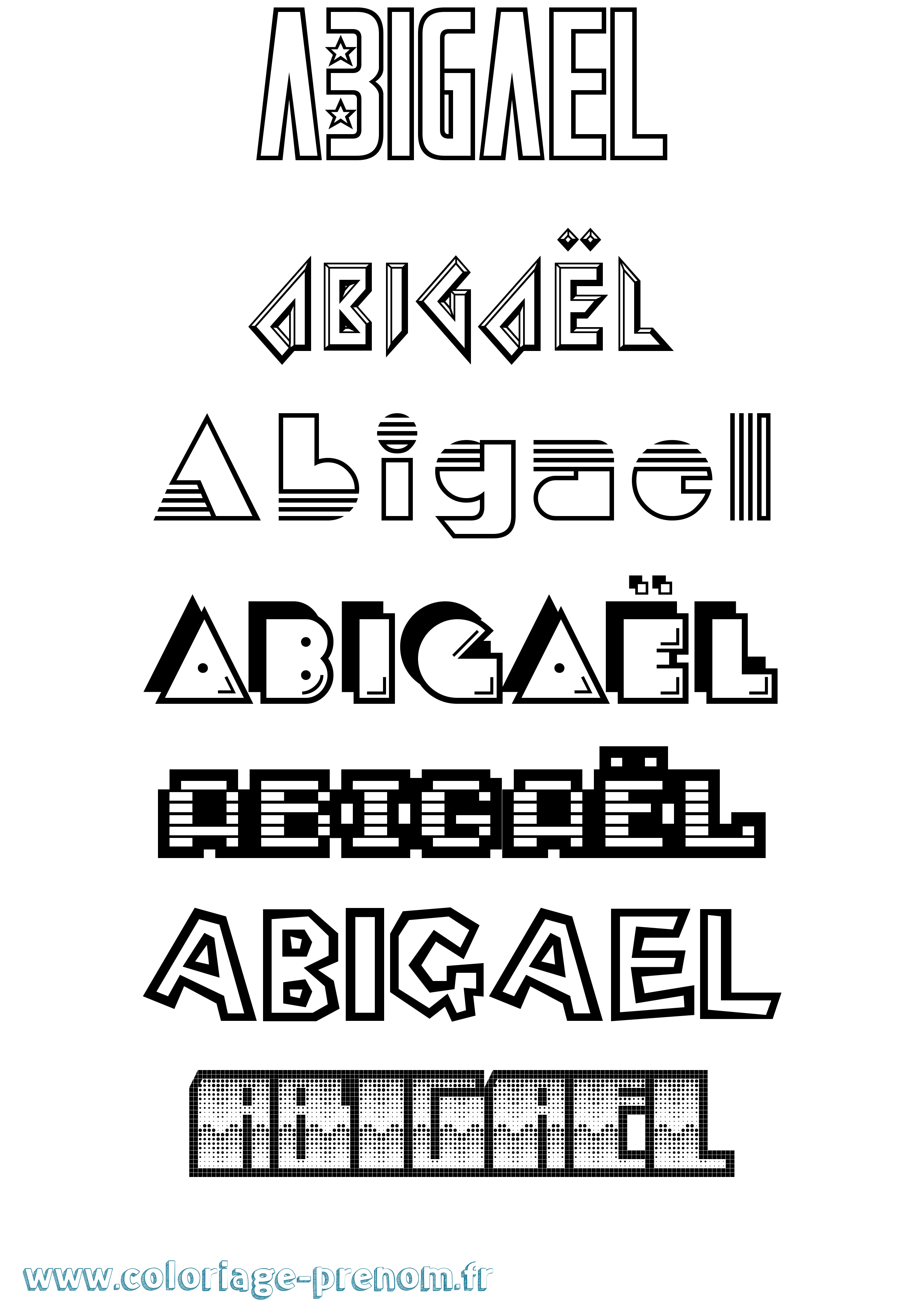 Coloriage prénom Abigaël