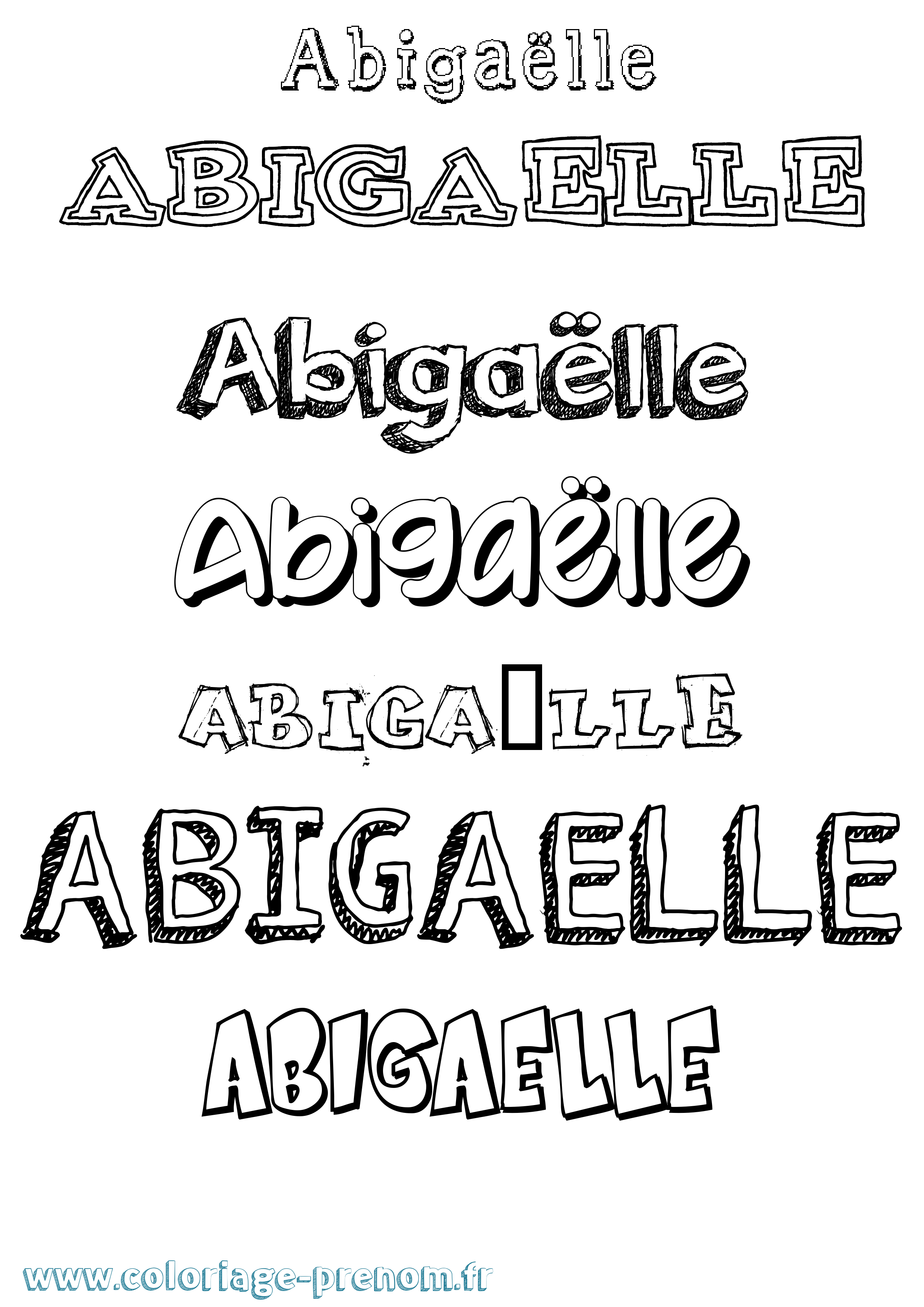 Coloriage prénom Abigaëlle Dessiné
