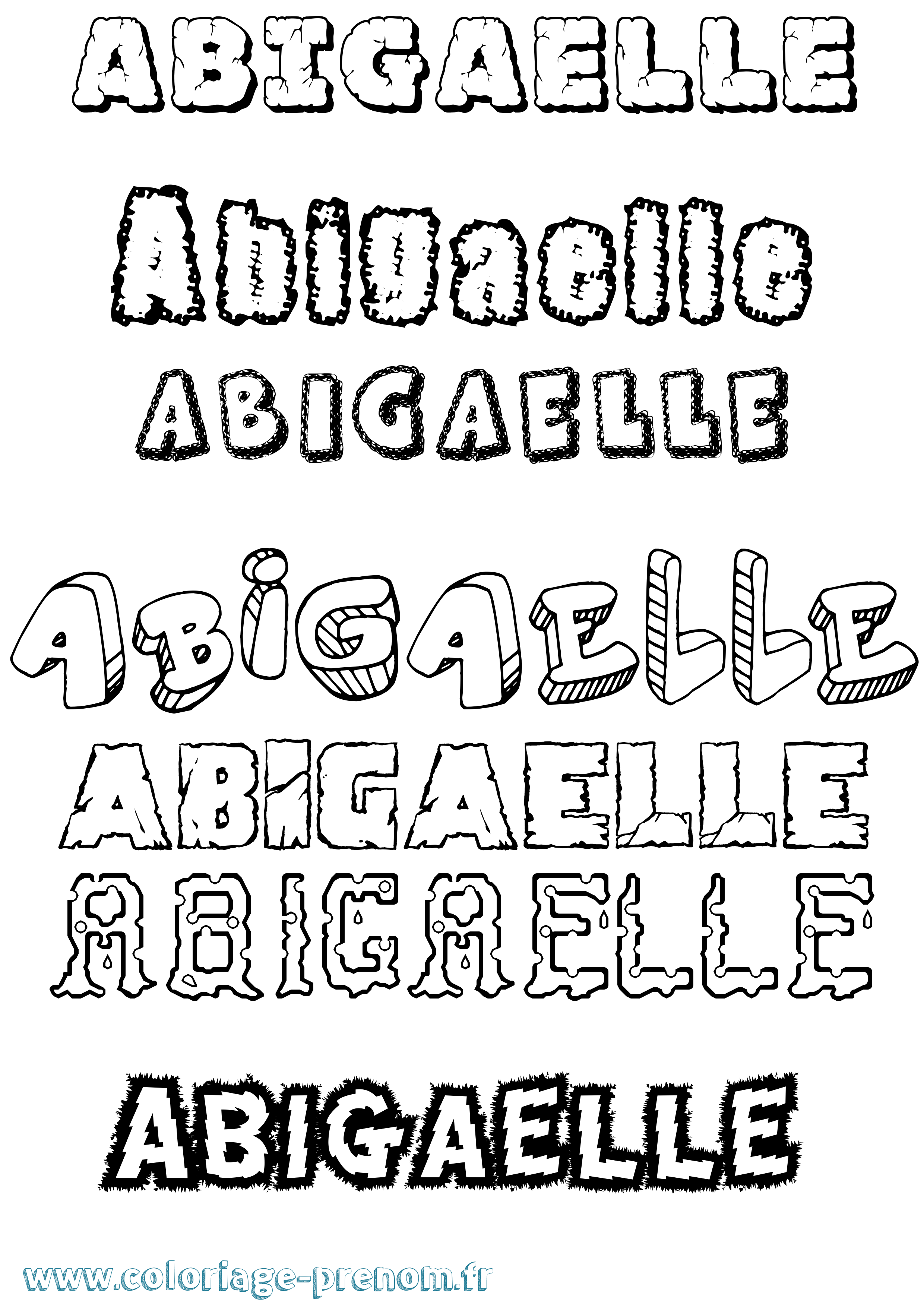 Coloriage prénom Abigaëlle Destructuré