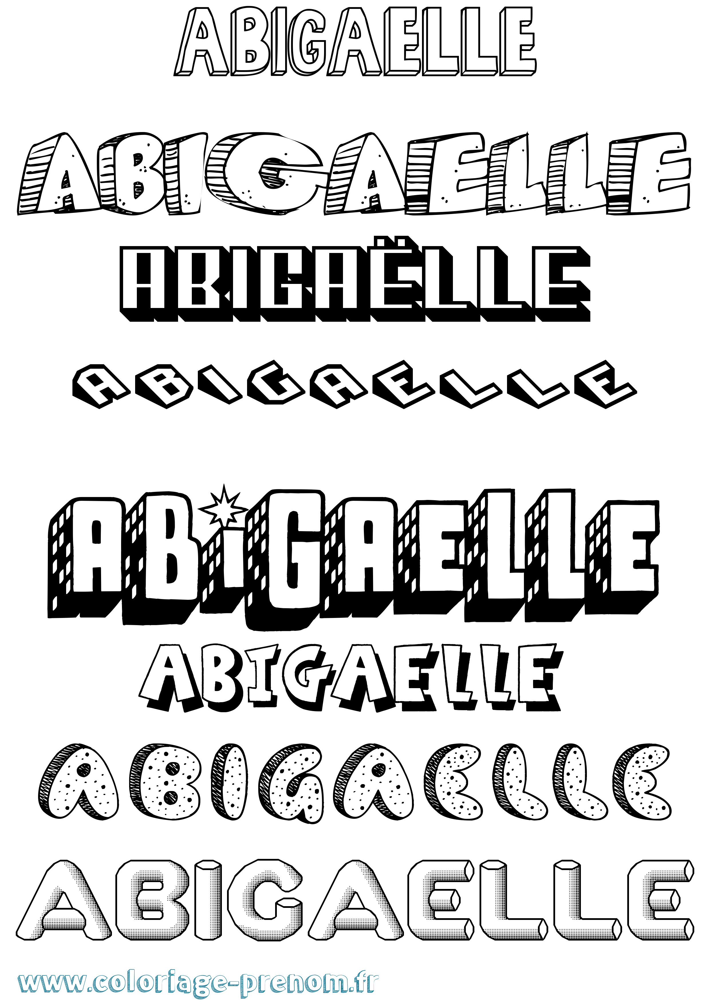 Coloriage prénom Abigaëlle Effet 3D