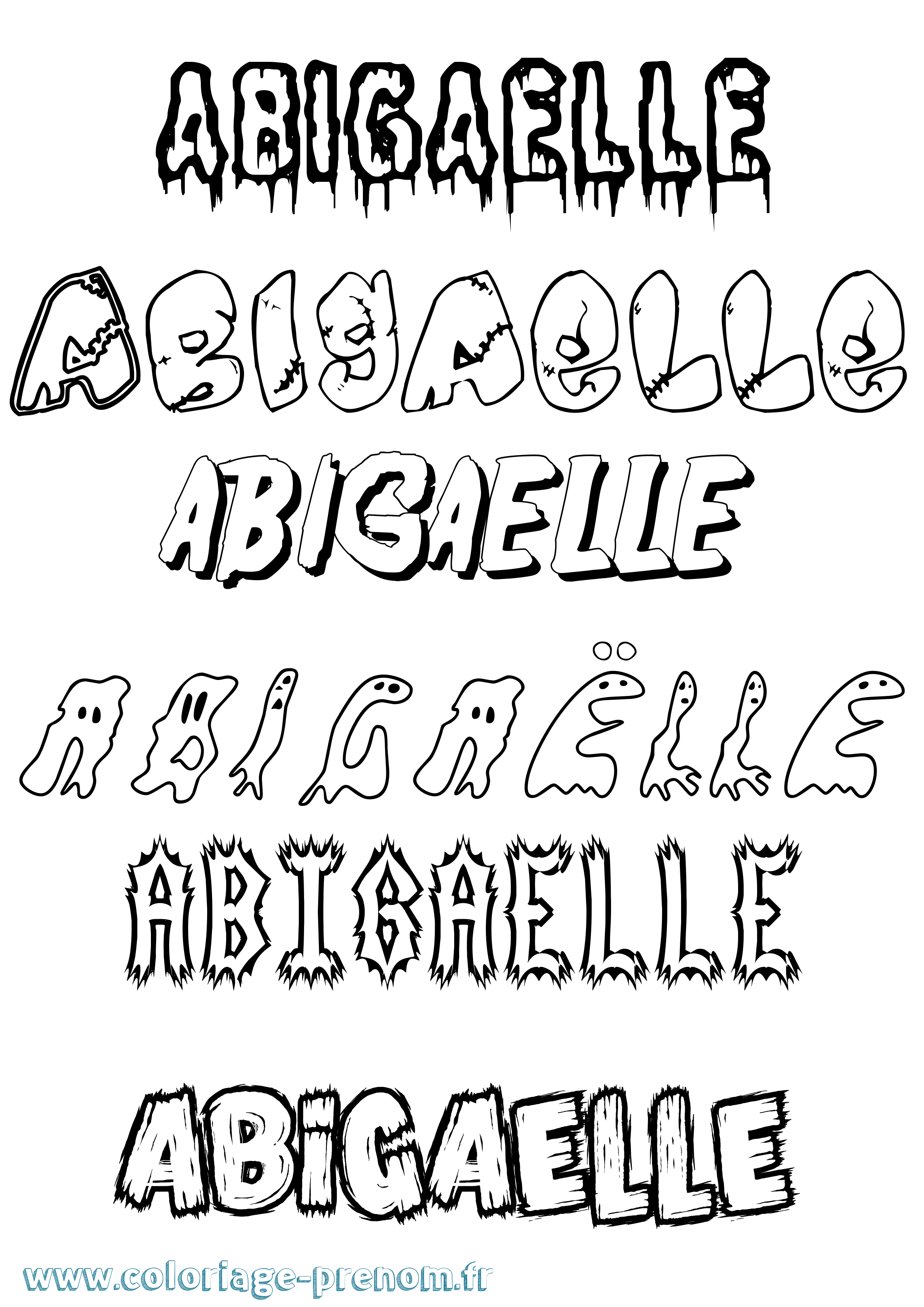 Coloriage prénom Abigaëlle Frisson