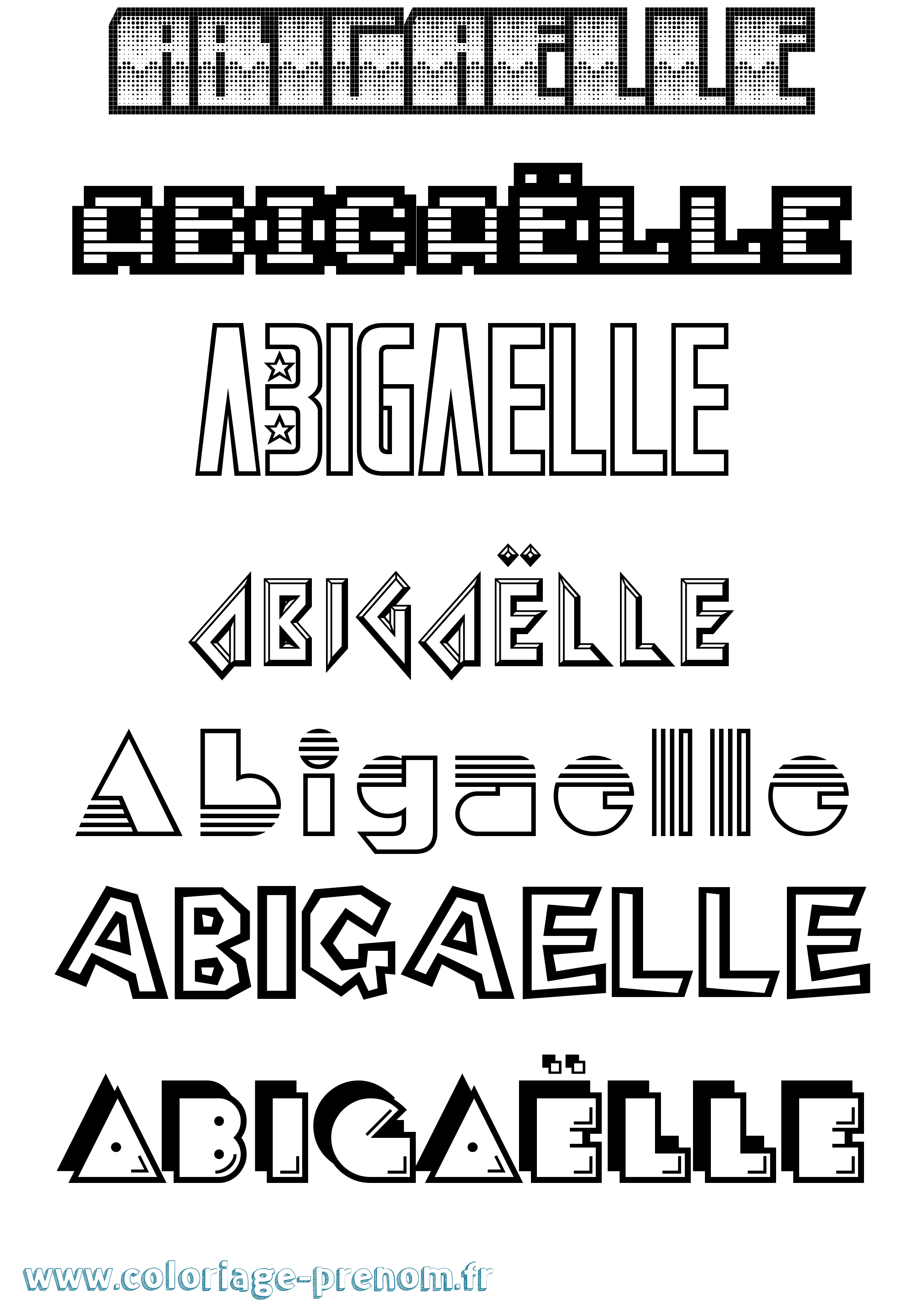 Coloriage prénom Abigaëlle Jeux Vidéos
