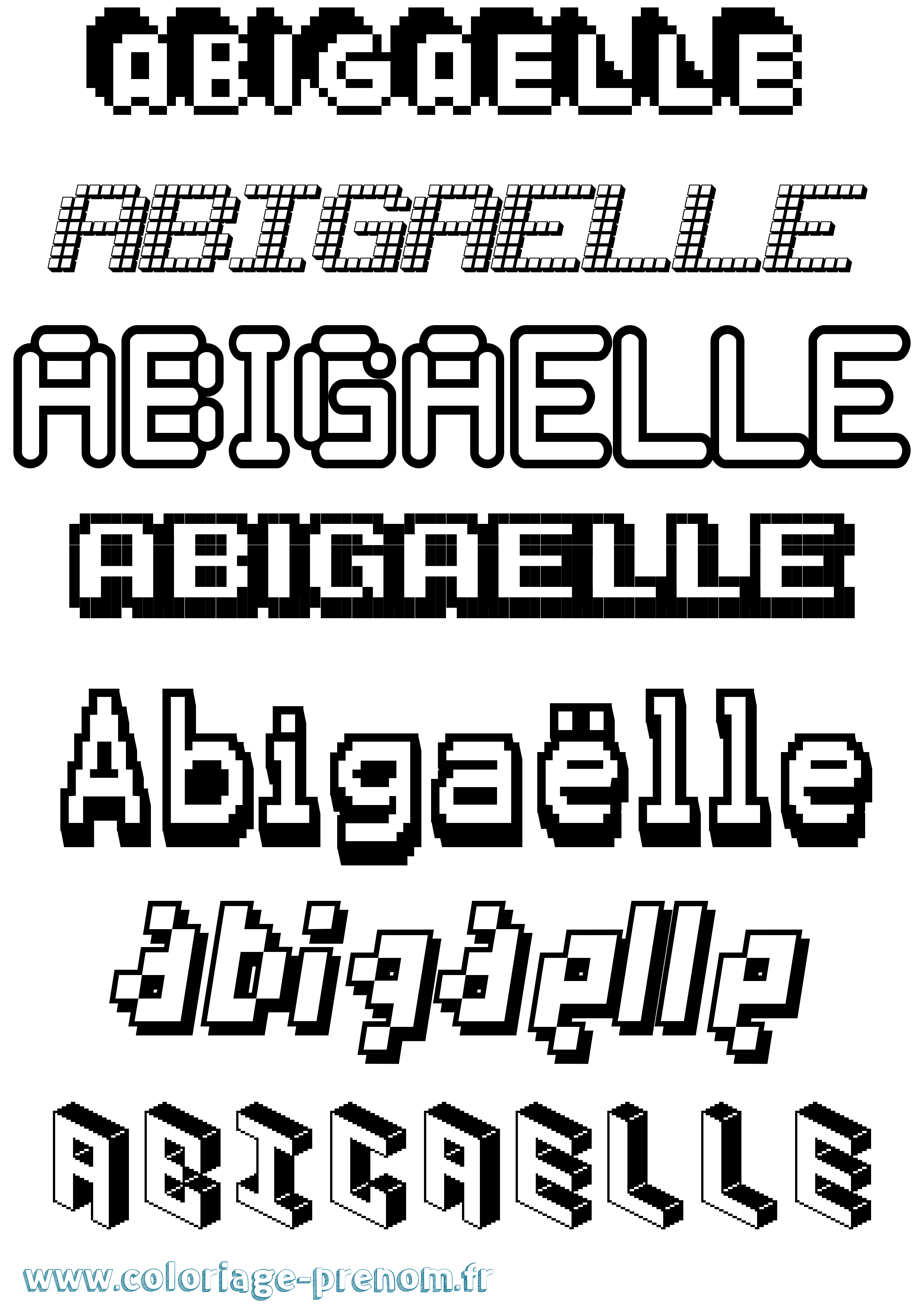 Coloriage prénom Abigaëlle Pixel