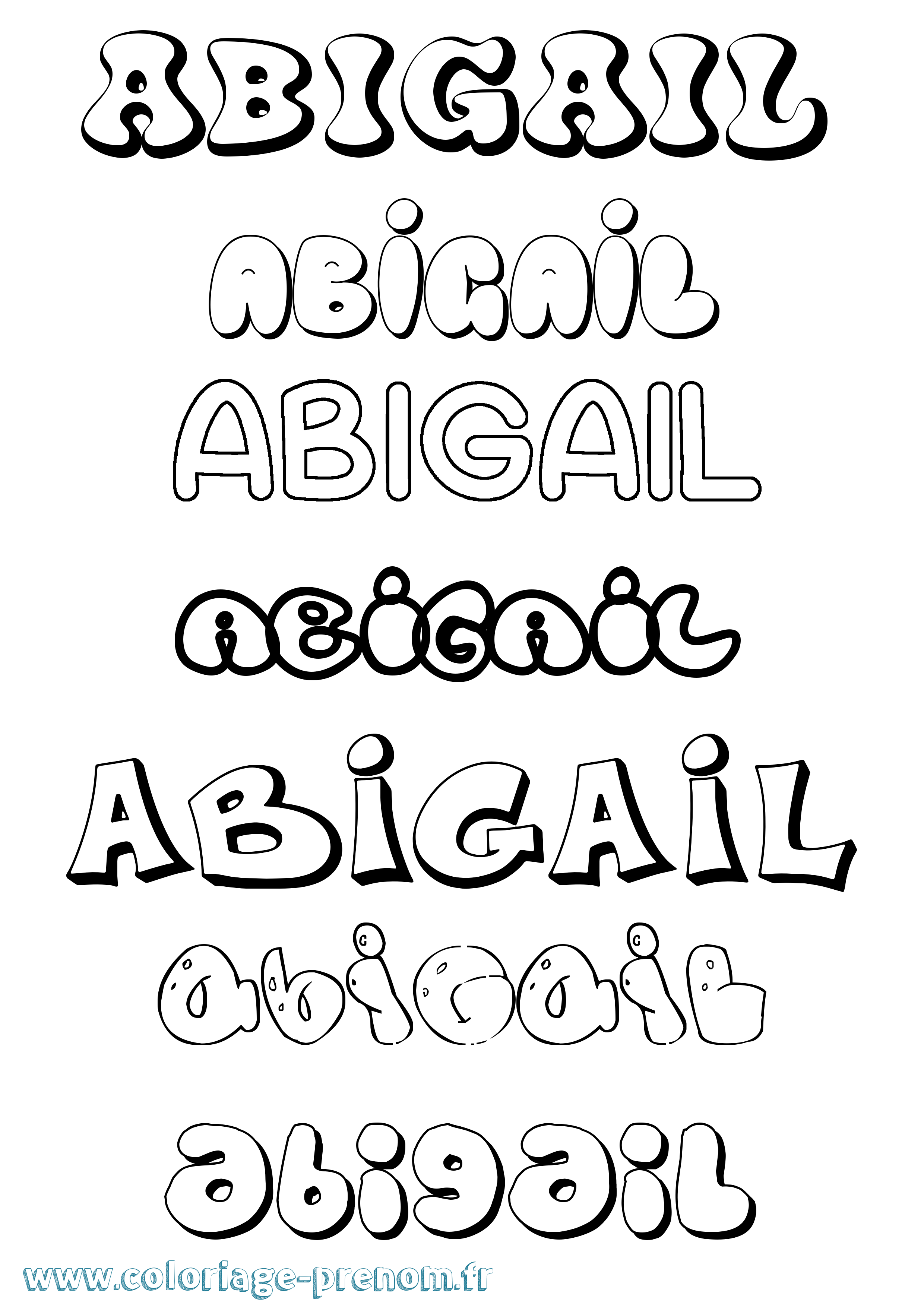 Coloriage Abigail Bubble Coloriage prénom Abigail Bubble