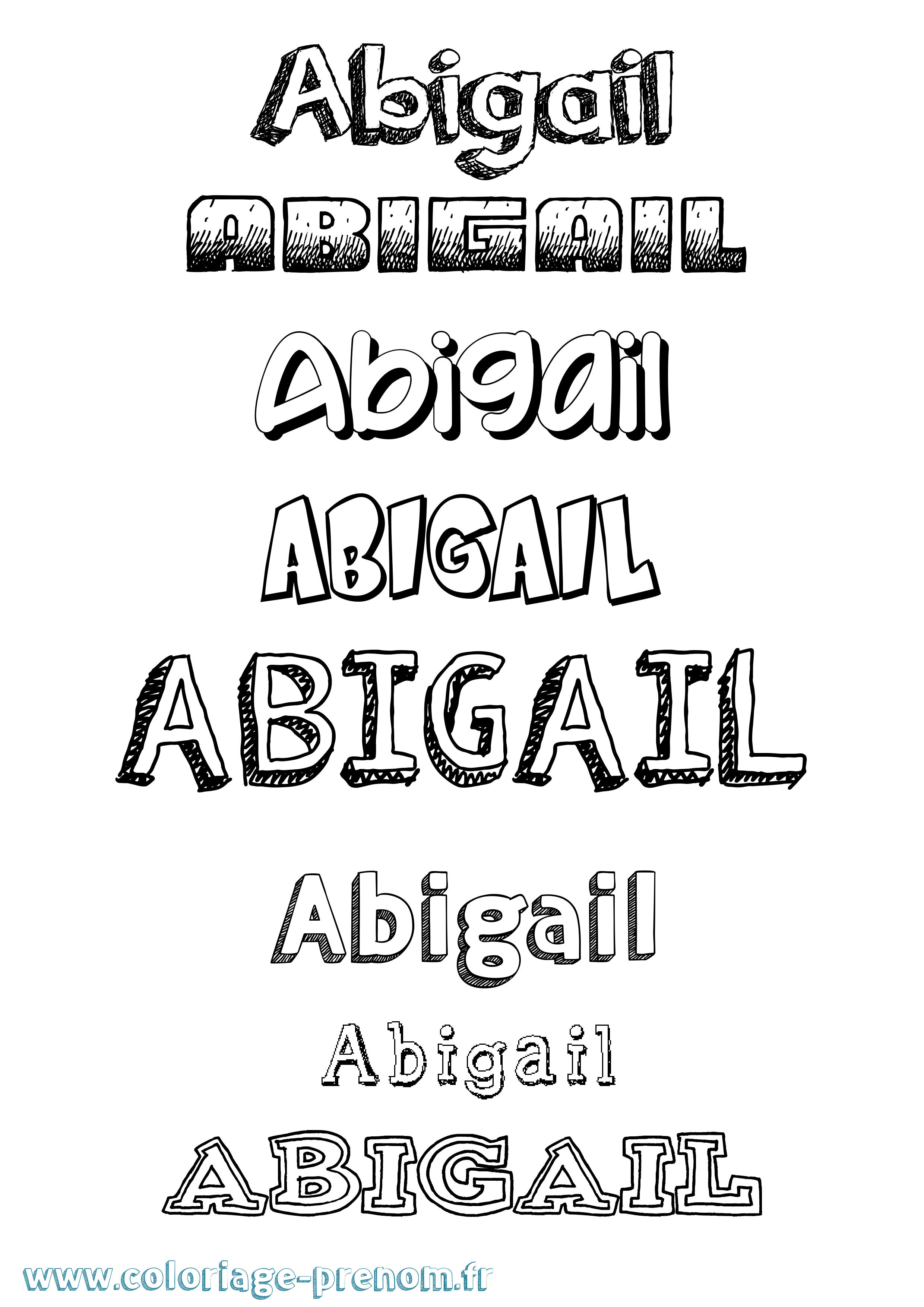 Coloriage Abigail Dessiné Coloriage prénom Abigail Dessiné