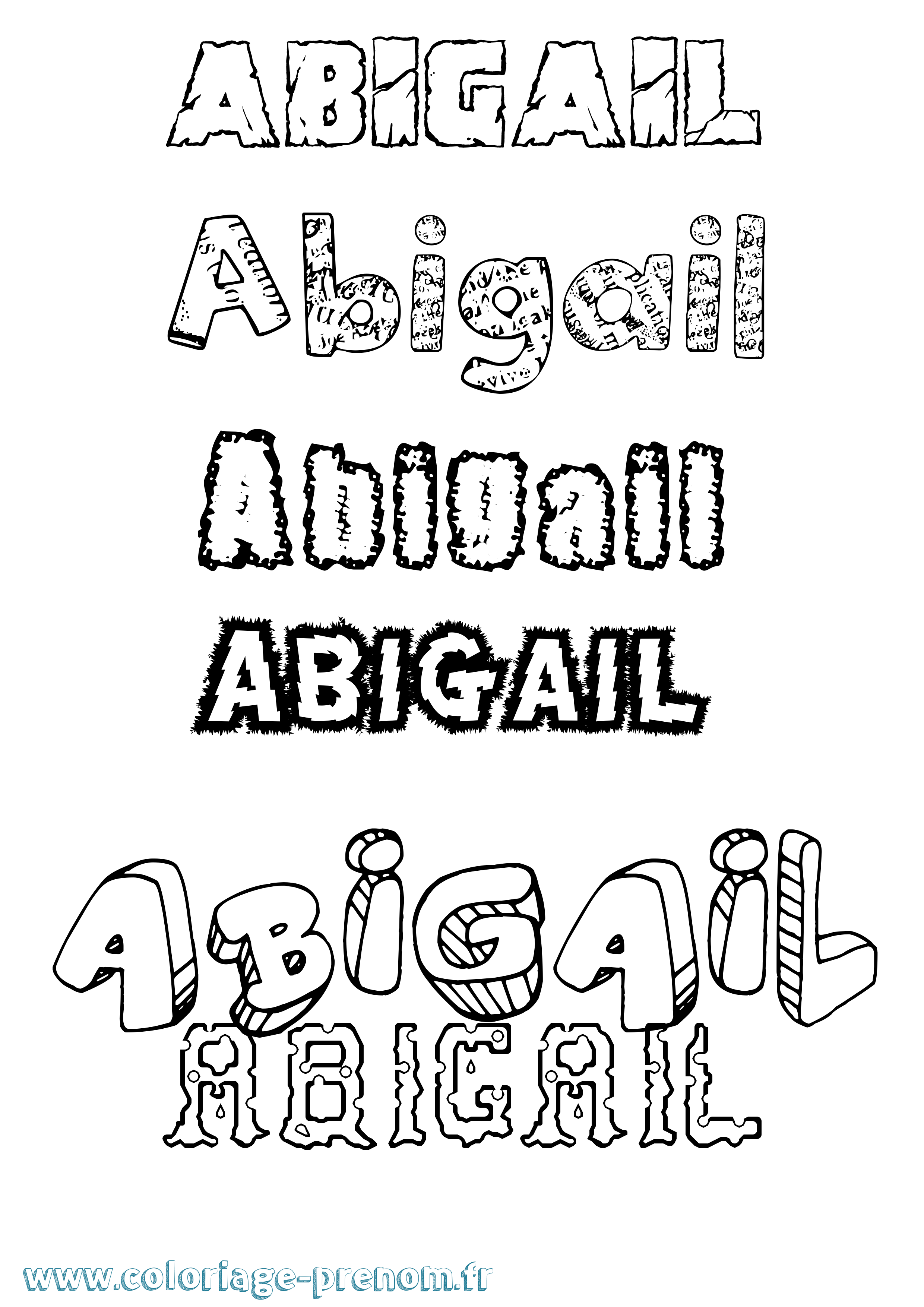 Coloriage Abigail Destructuré Coloriage prénom Abigail Destructuré