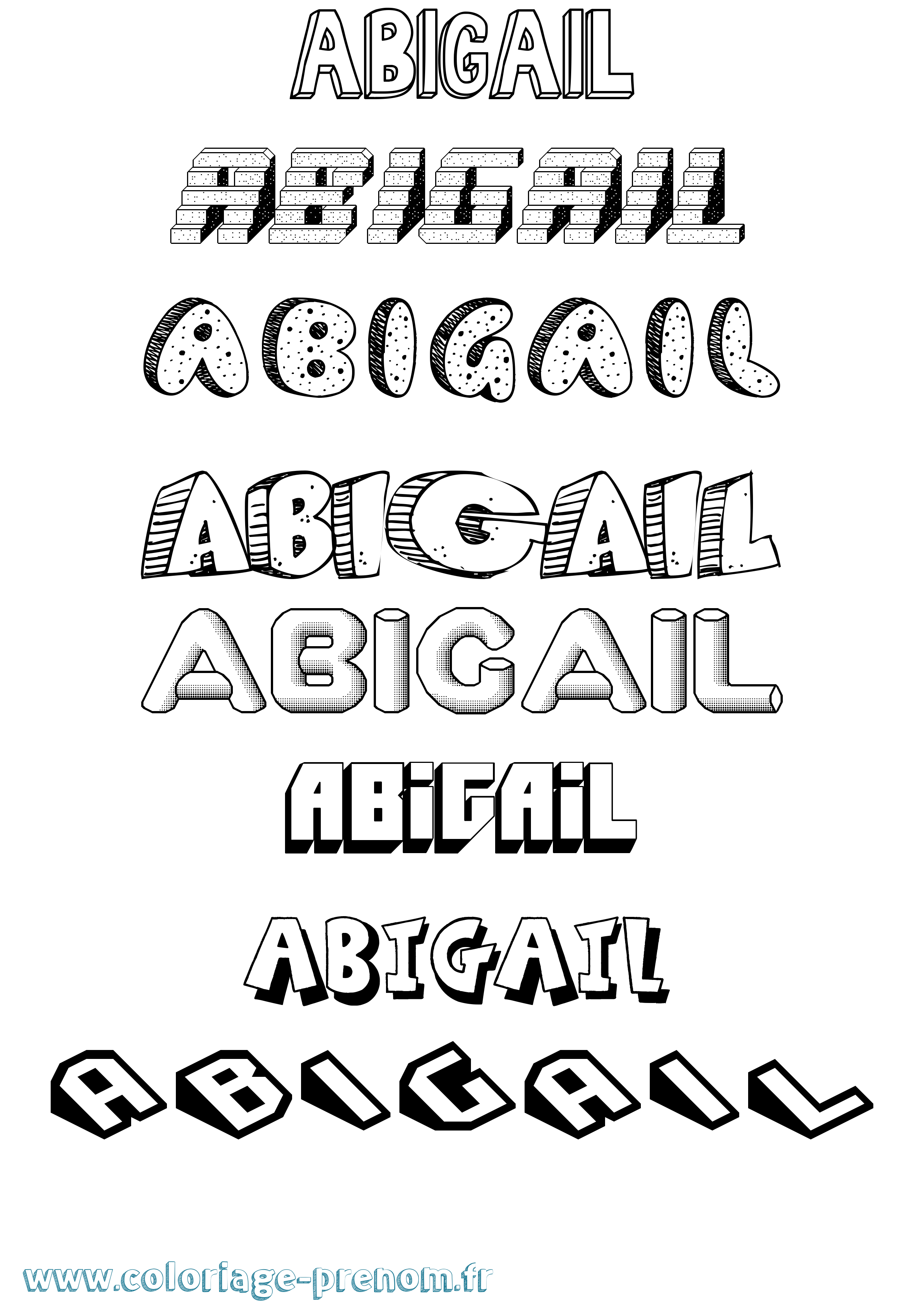 Coloriage Abigail Effet 3D Coloriage prénom Abigail Effet 3D