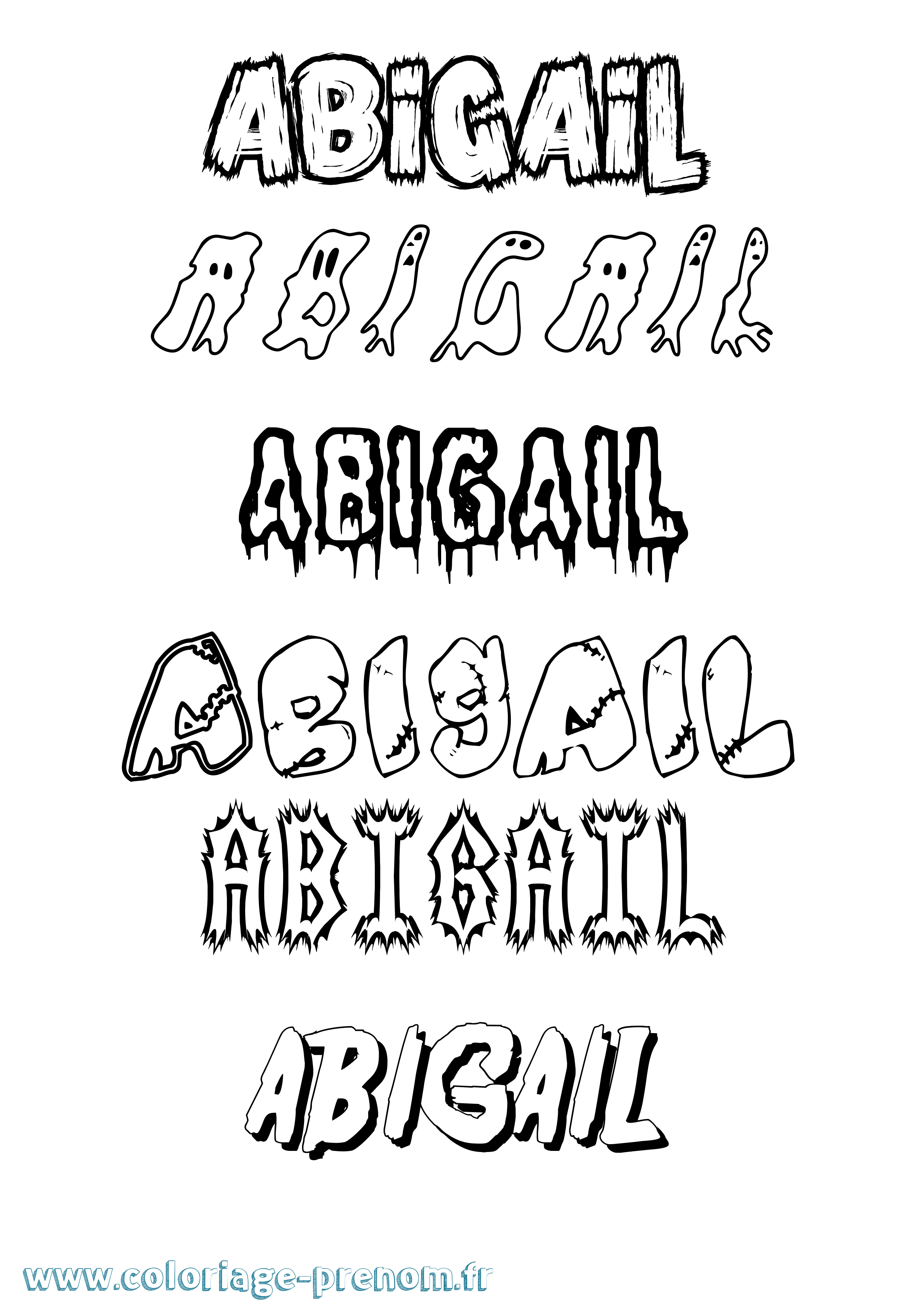 Coloriage Abigail Frisson Coloriage prénom Abigail Frisson