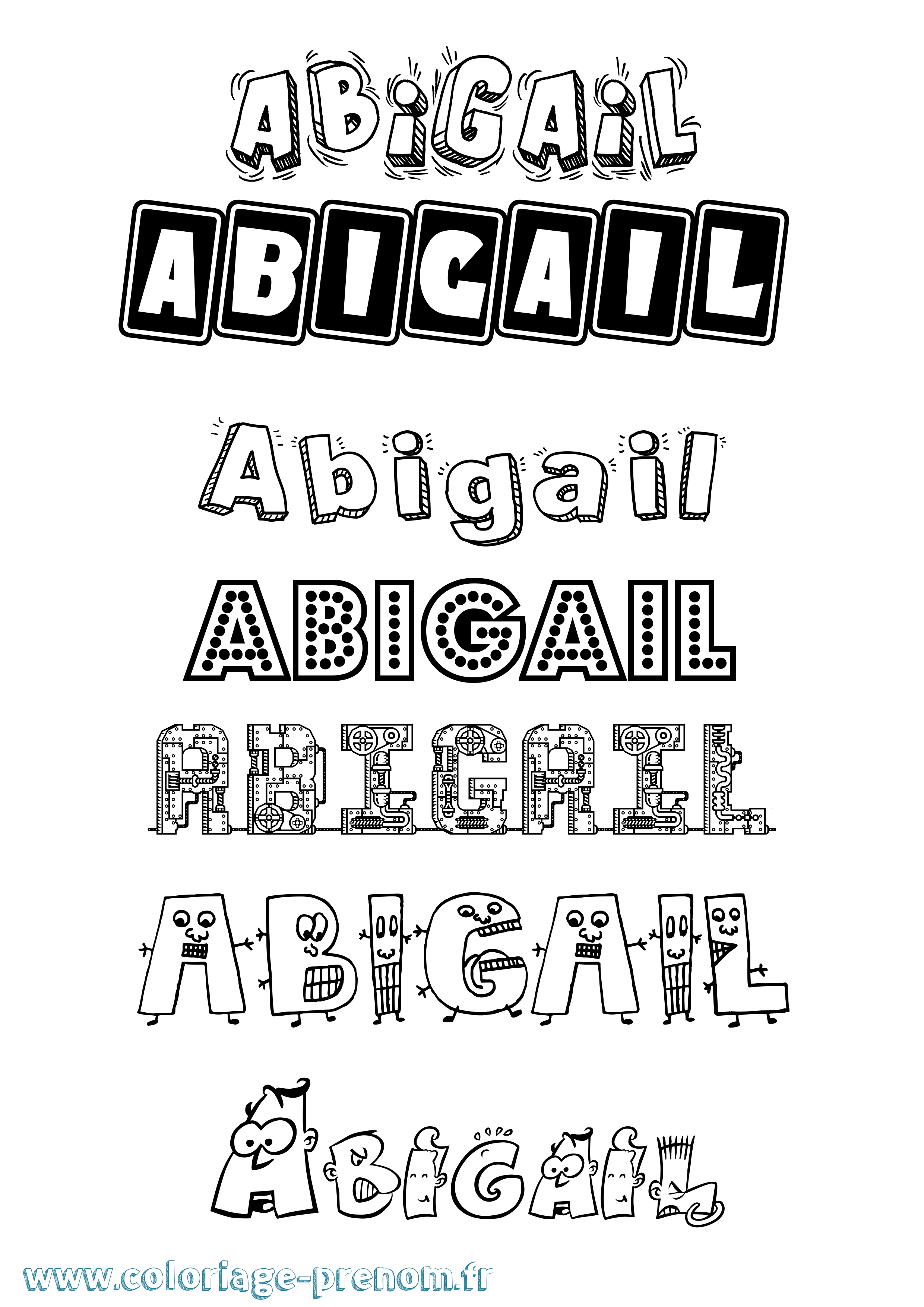 Coloriage prénom Abigail