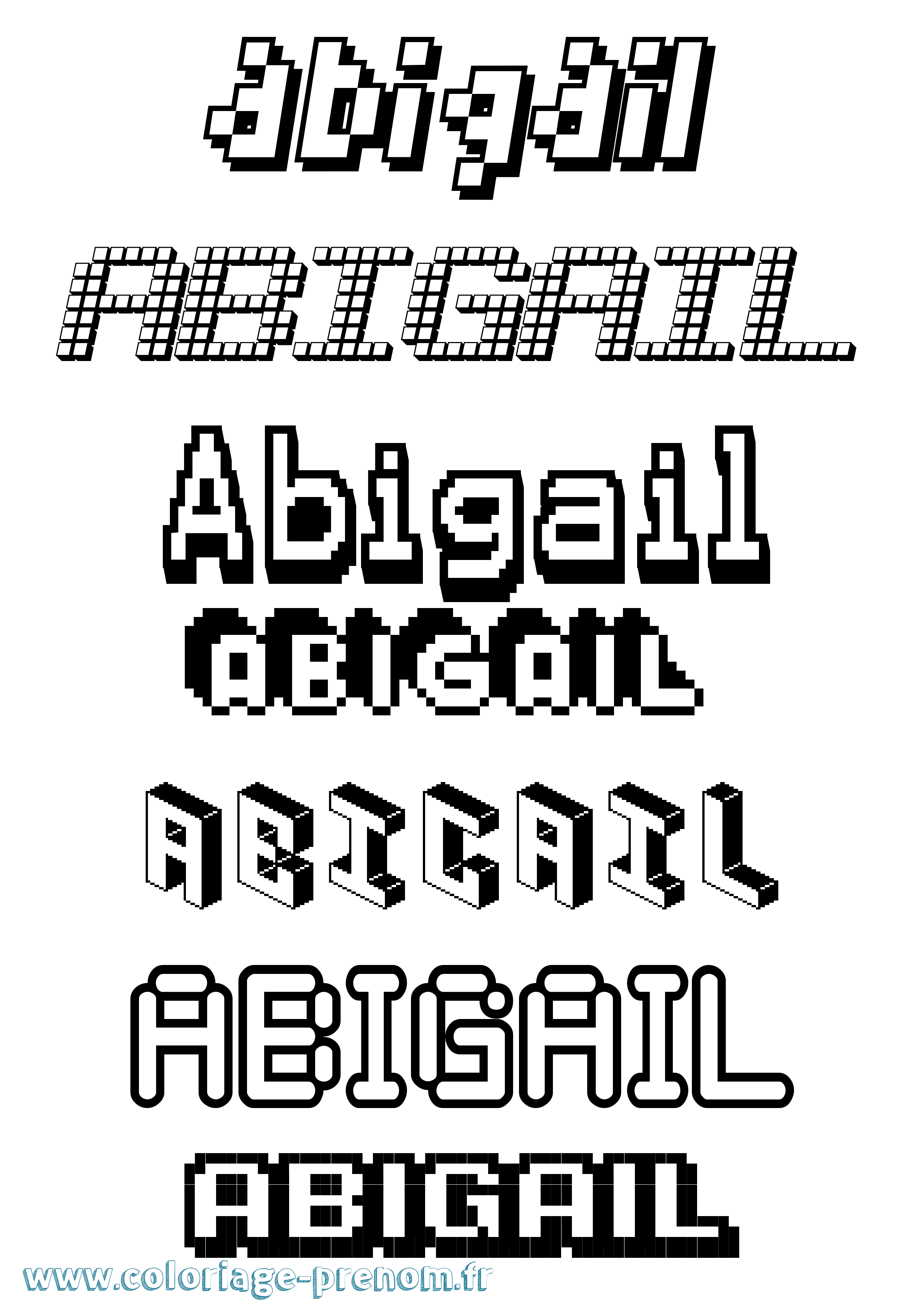 Coloriage Abigail Pixel Coloriage prénom Abigail Pixel