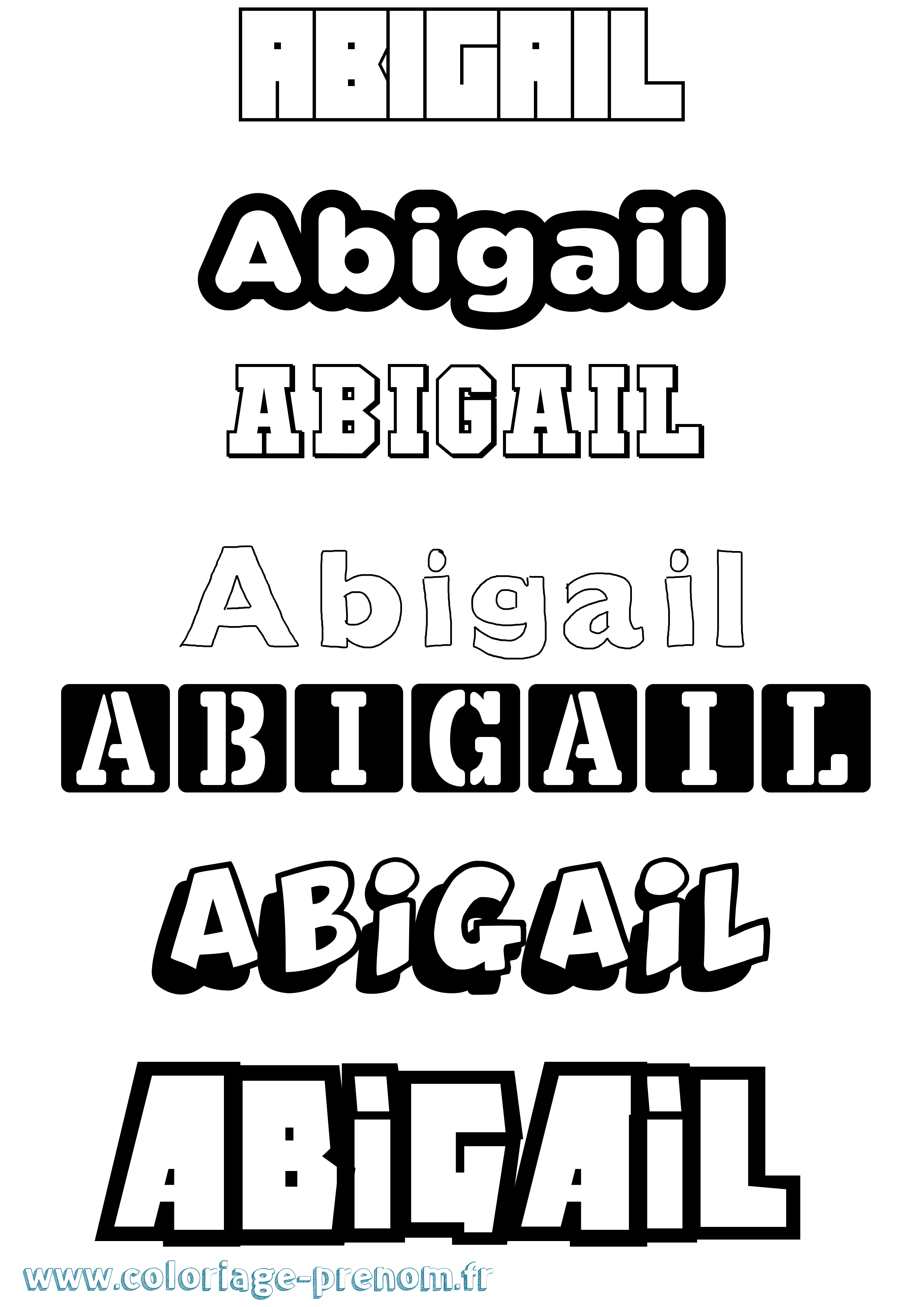 Coloriage Abigail Simple Coloriage prénom Abigail Simple