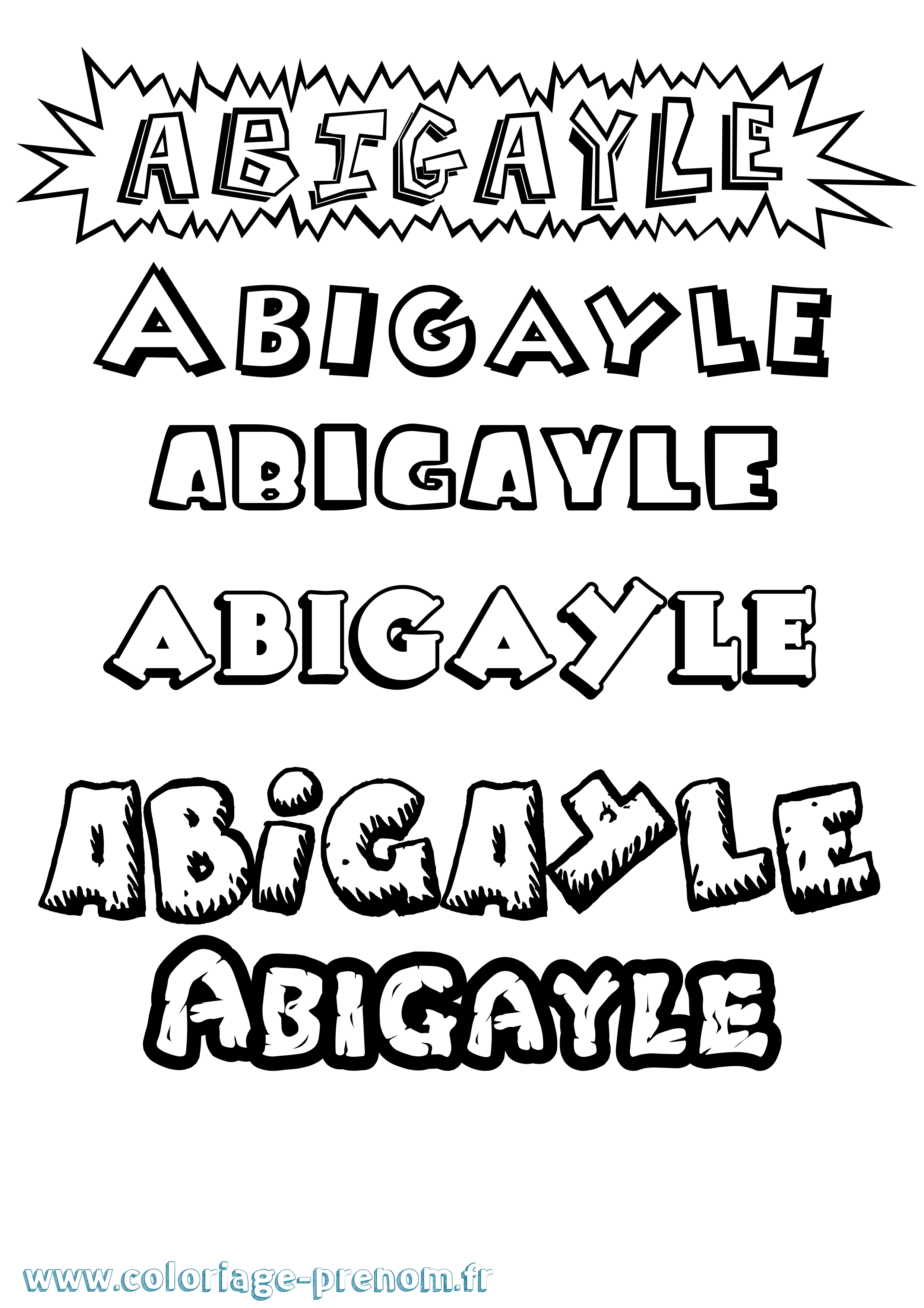 Coloriage prénom Abigayle Dessin Animé