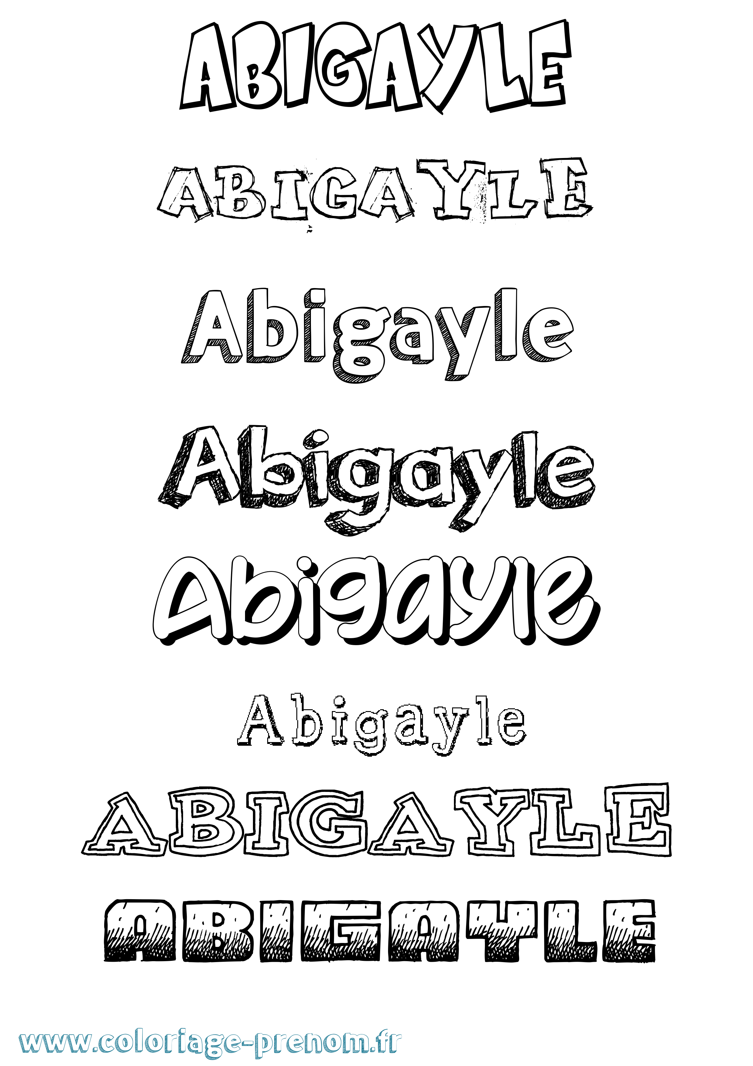 Coloriage prénom Abigayle Dessiné