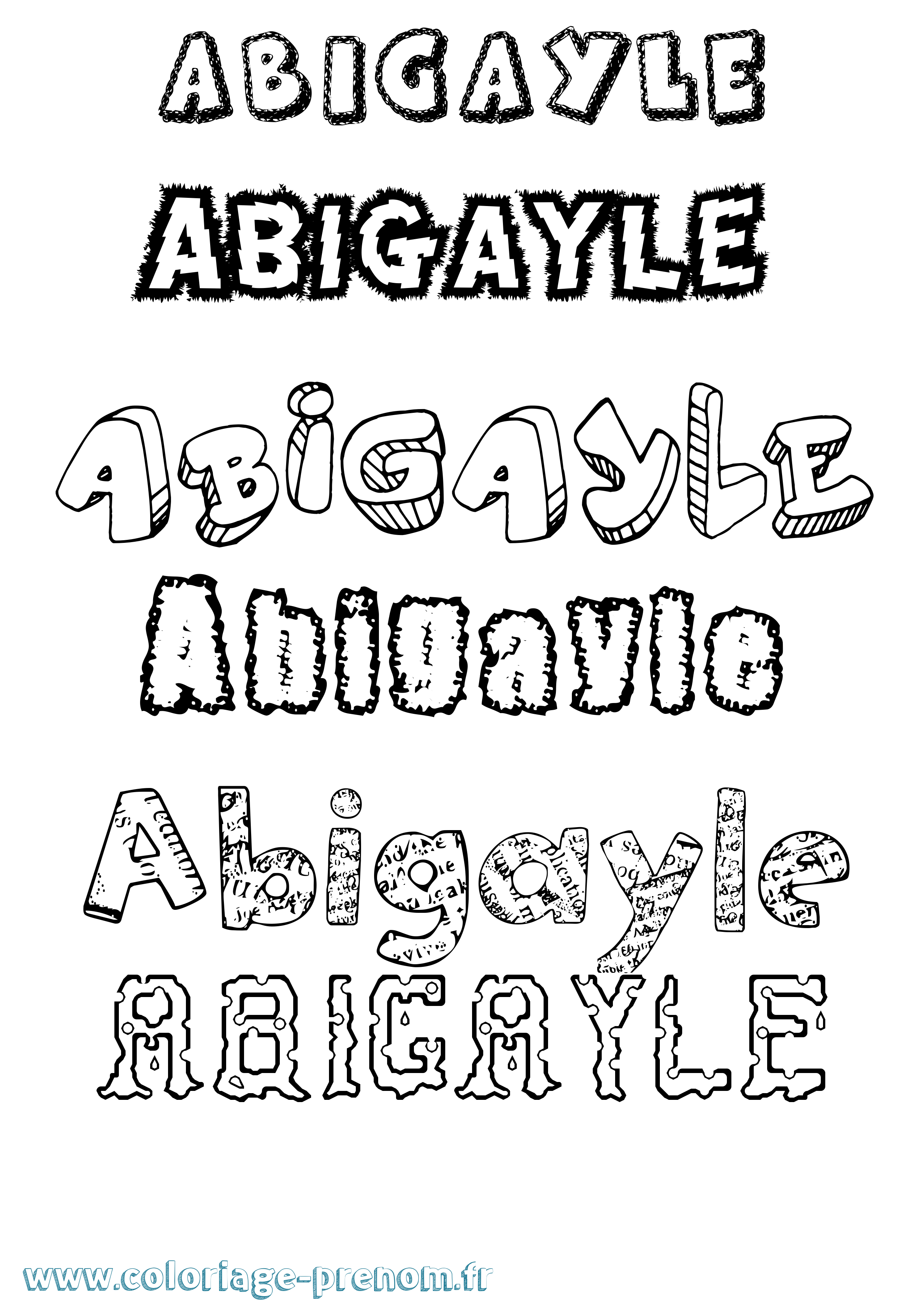 Coloriage prénom Abigayle Destructuré