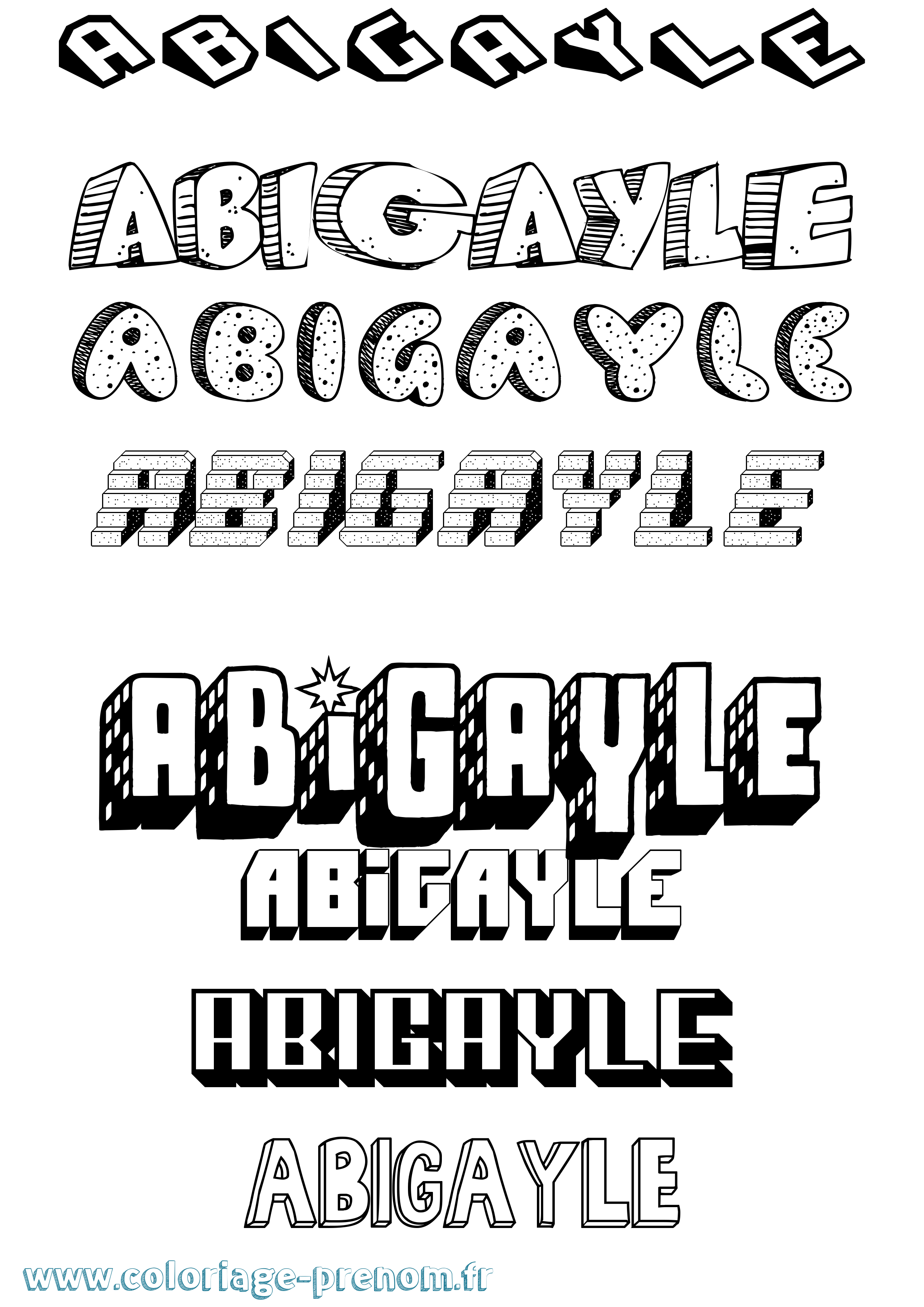 Coloriage prénom Abigayle Effet 3D