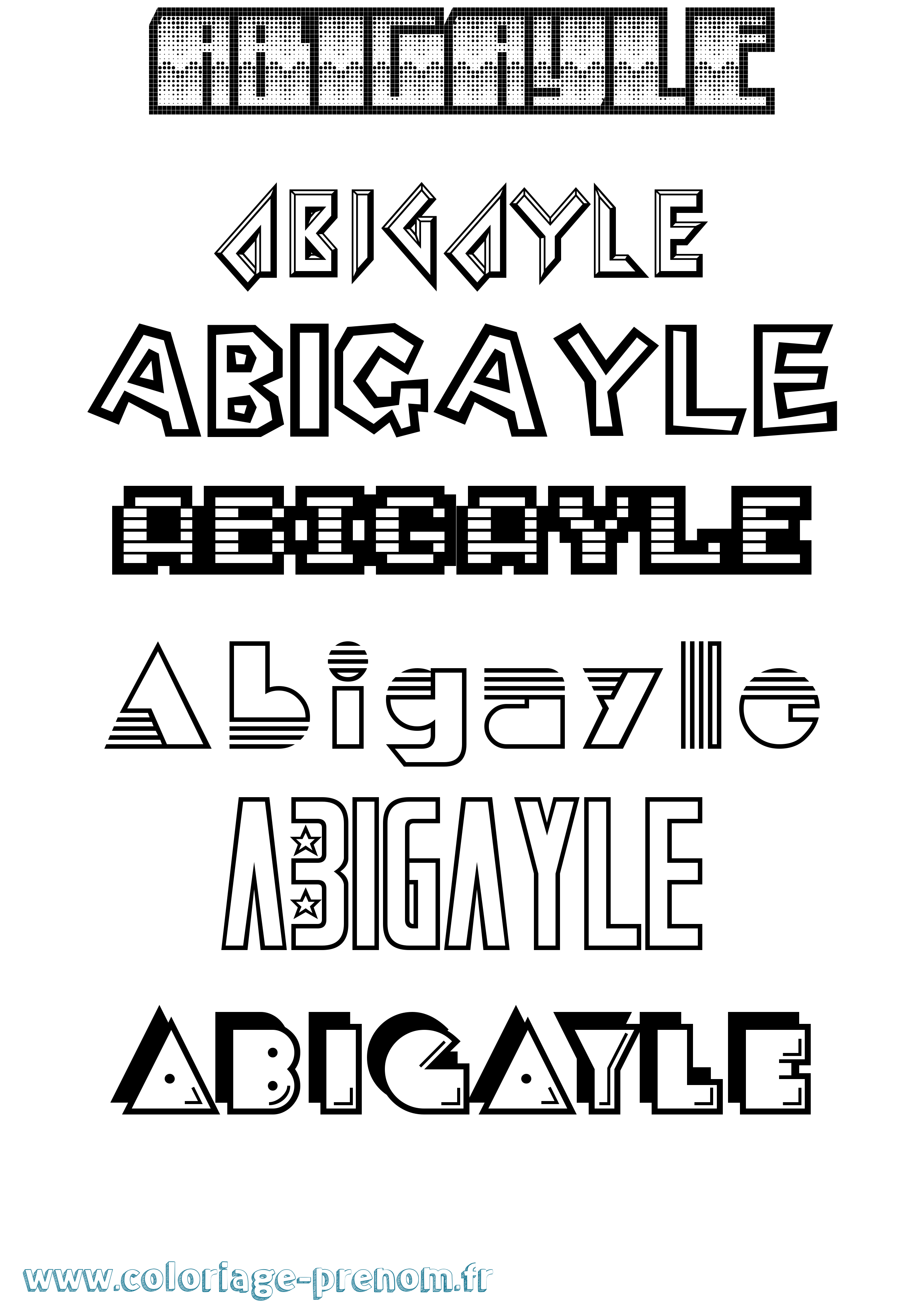 Coloriage prénom Abigayle Jeux Vidéos