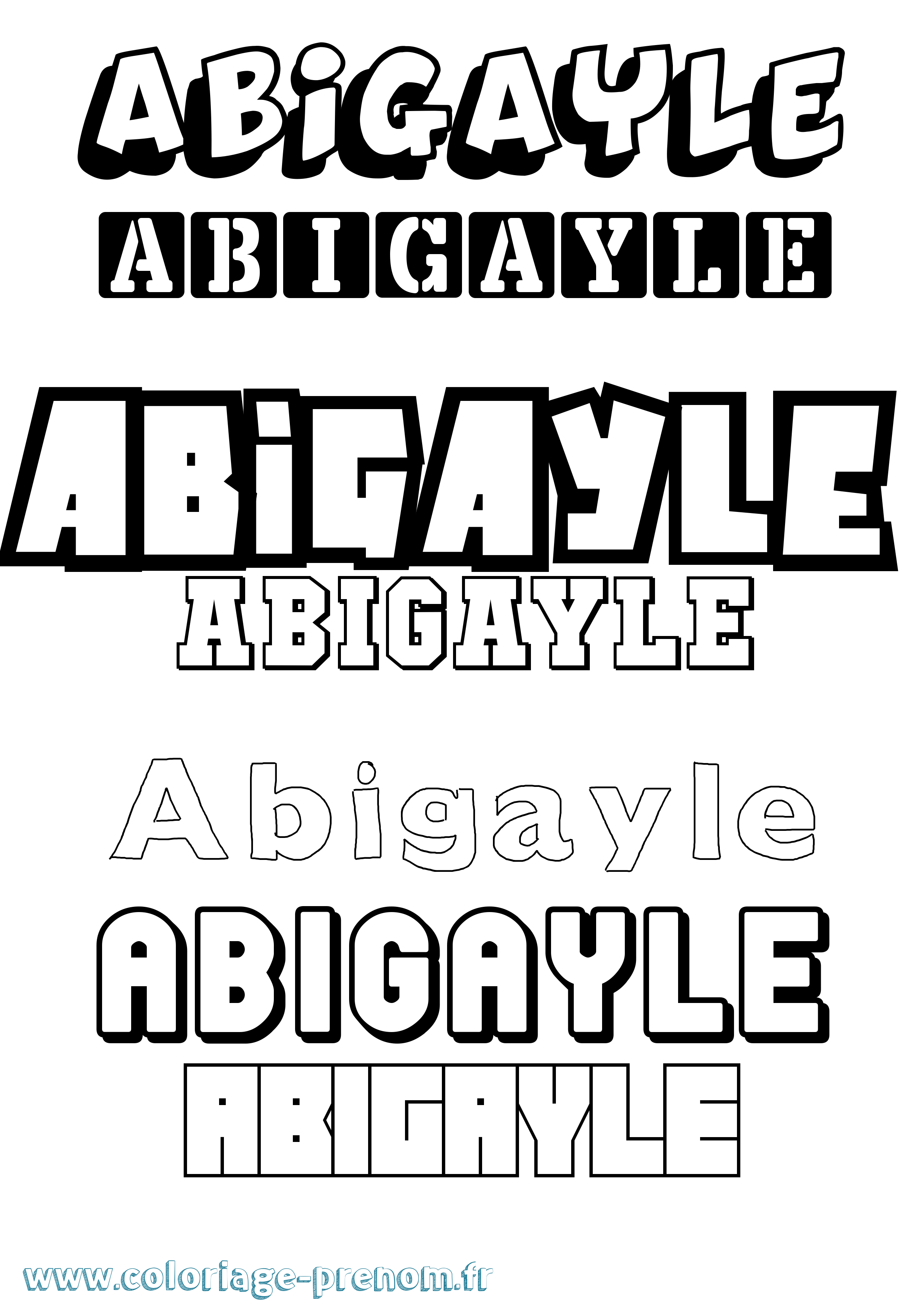 Coloriage prénom Abigayle Simple