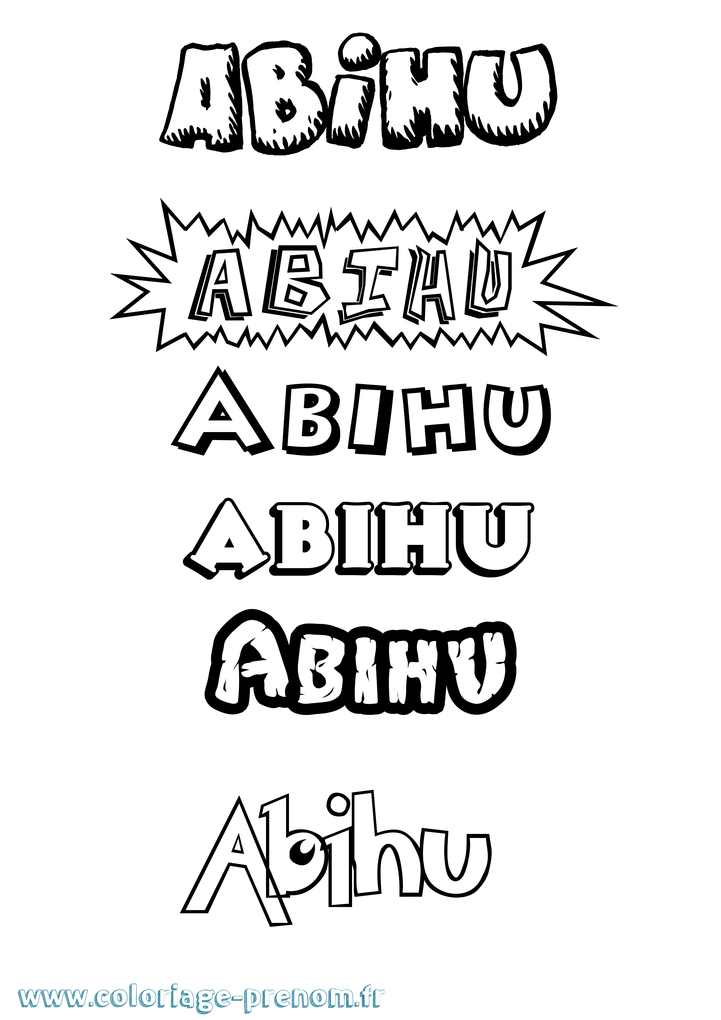 Coloriage prénom Abihu Dessin Animé