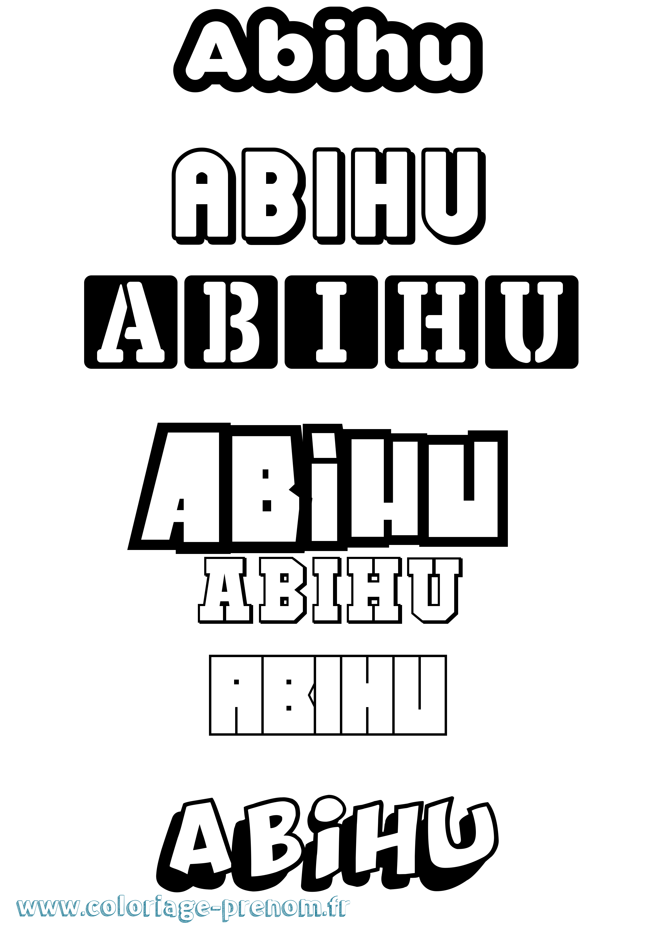 Coloriage prénom Abihu Simple