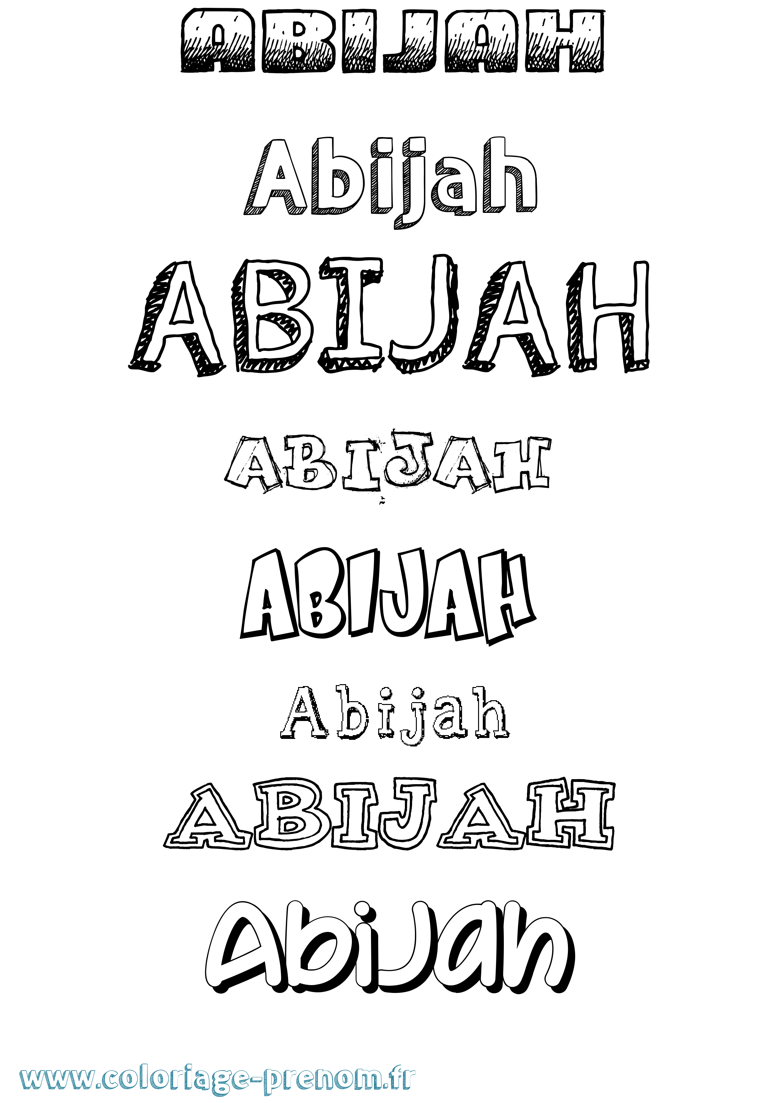 Coloriage prénom Abijah Dessiné