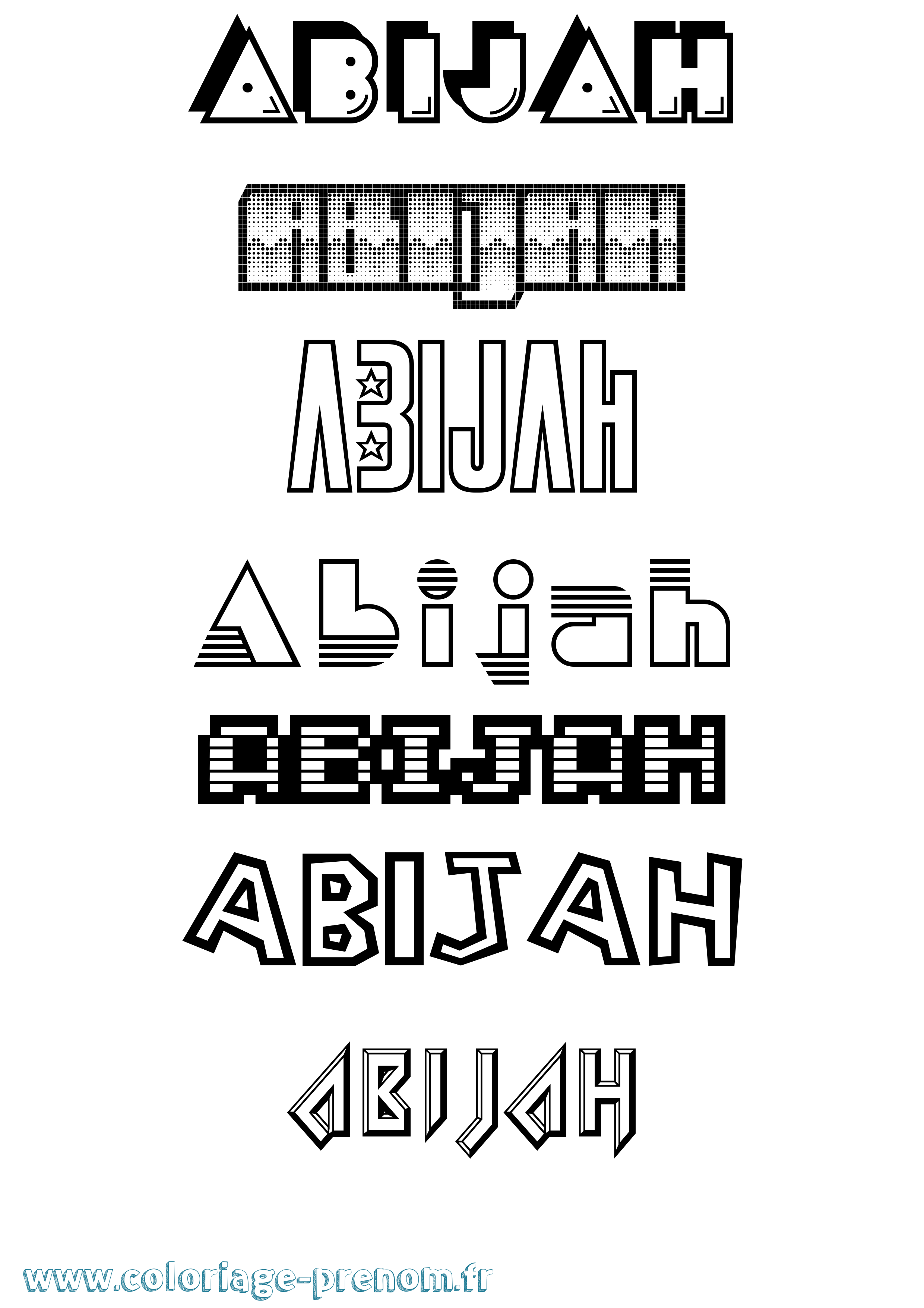 Coloriage prénom Abijah Jeux Vidéos