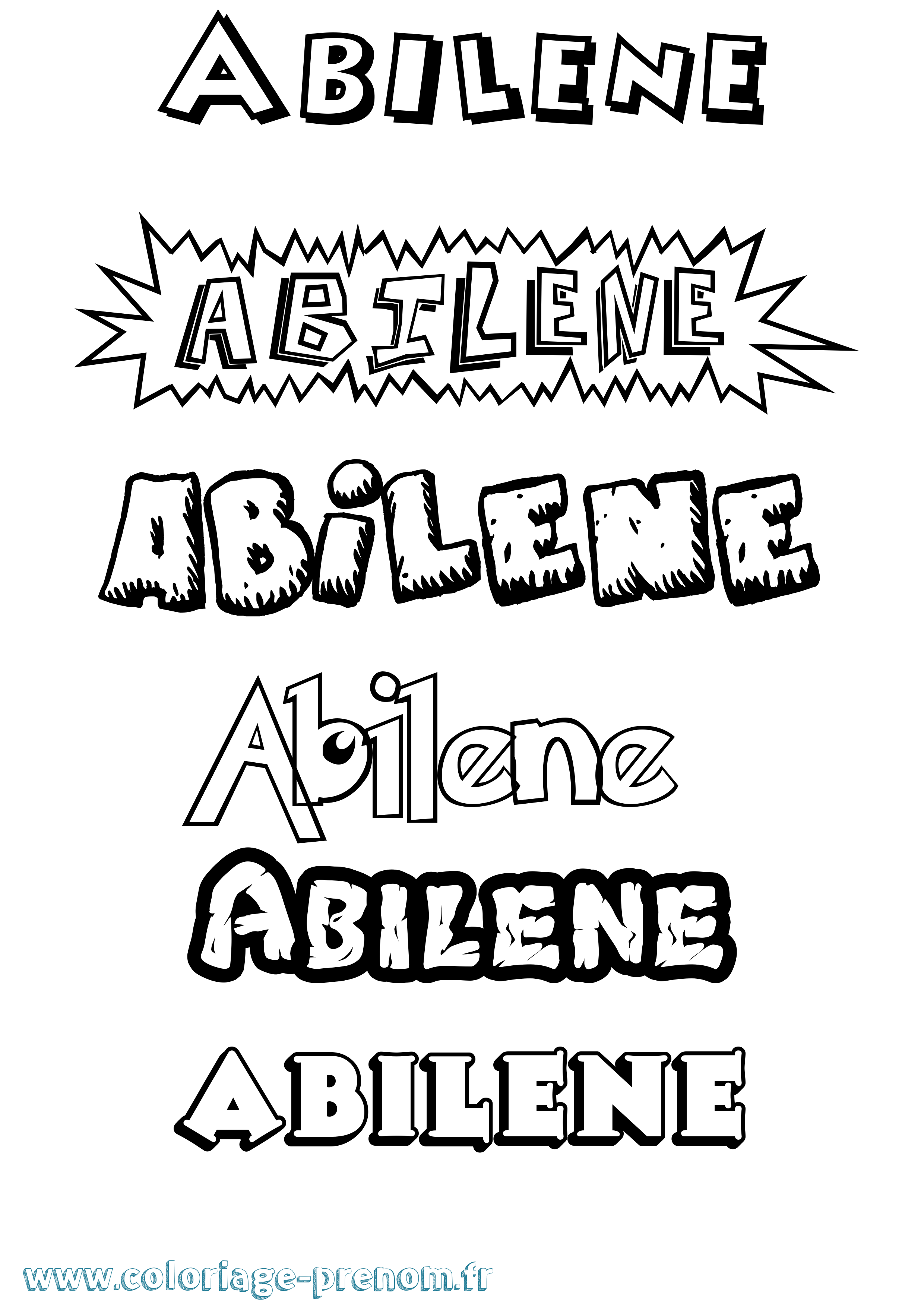 Coloriage Abilene Dessin Animé Coloriage prénom Abilene Dessin Animé