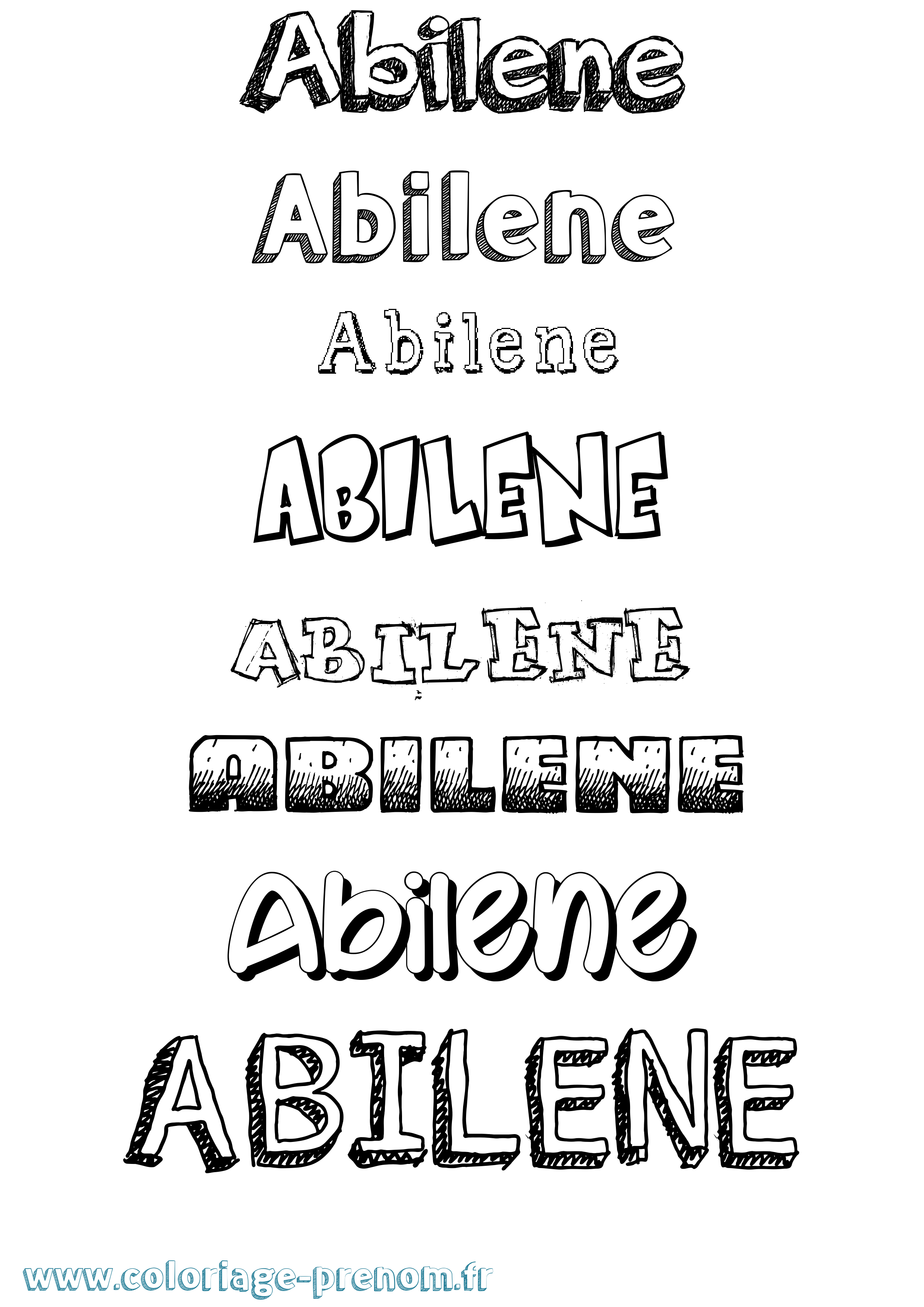 Coloriage Abilene Dessiné Coloriage prénom Abilene Dessiné