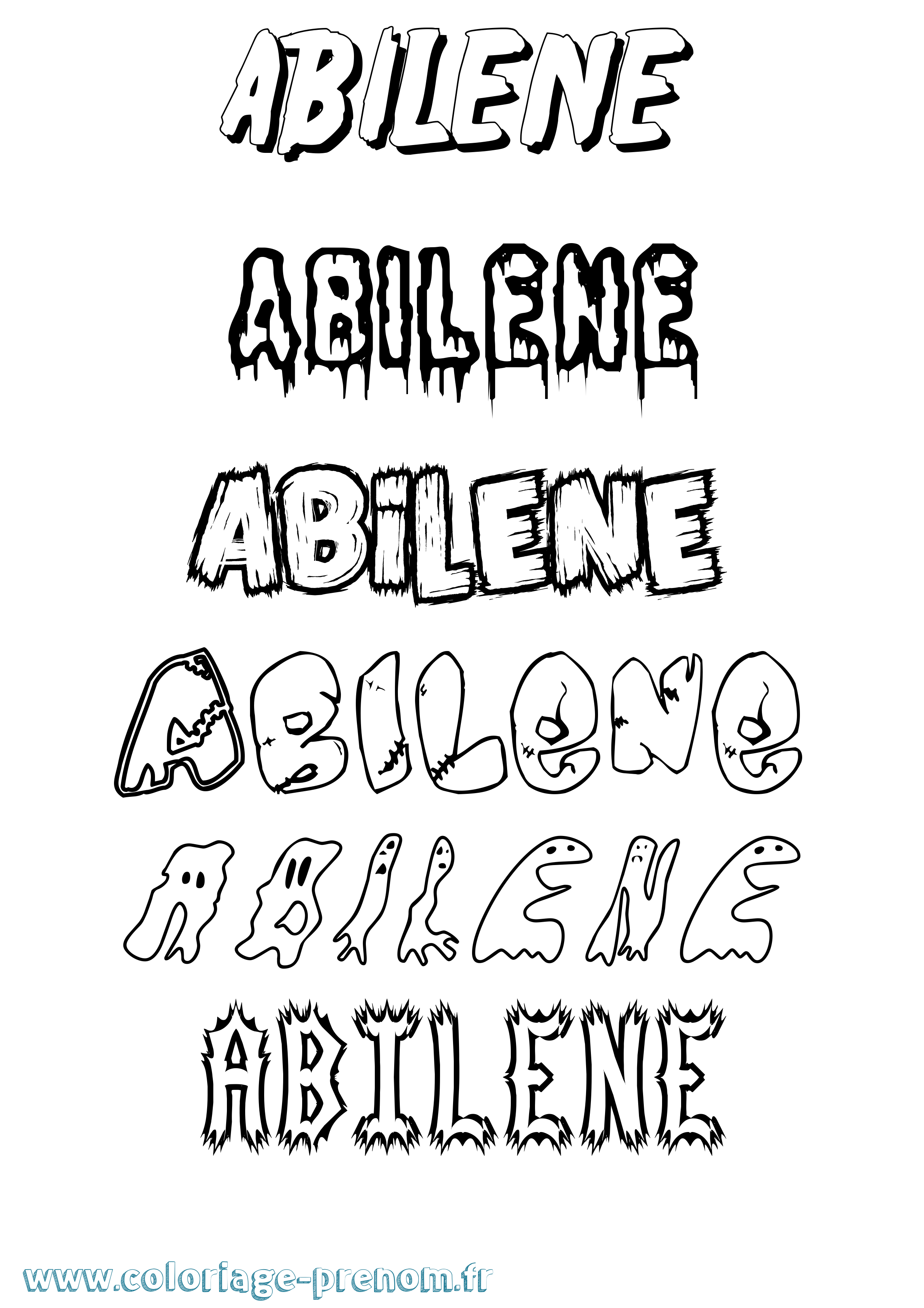 Coloriage Abilene Frisson Coloriage prénom Abilene Frisson