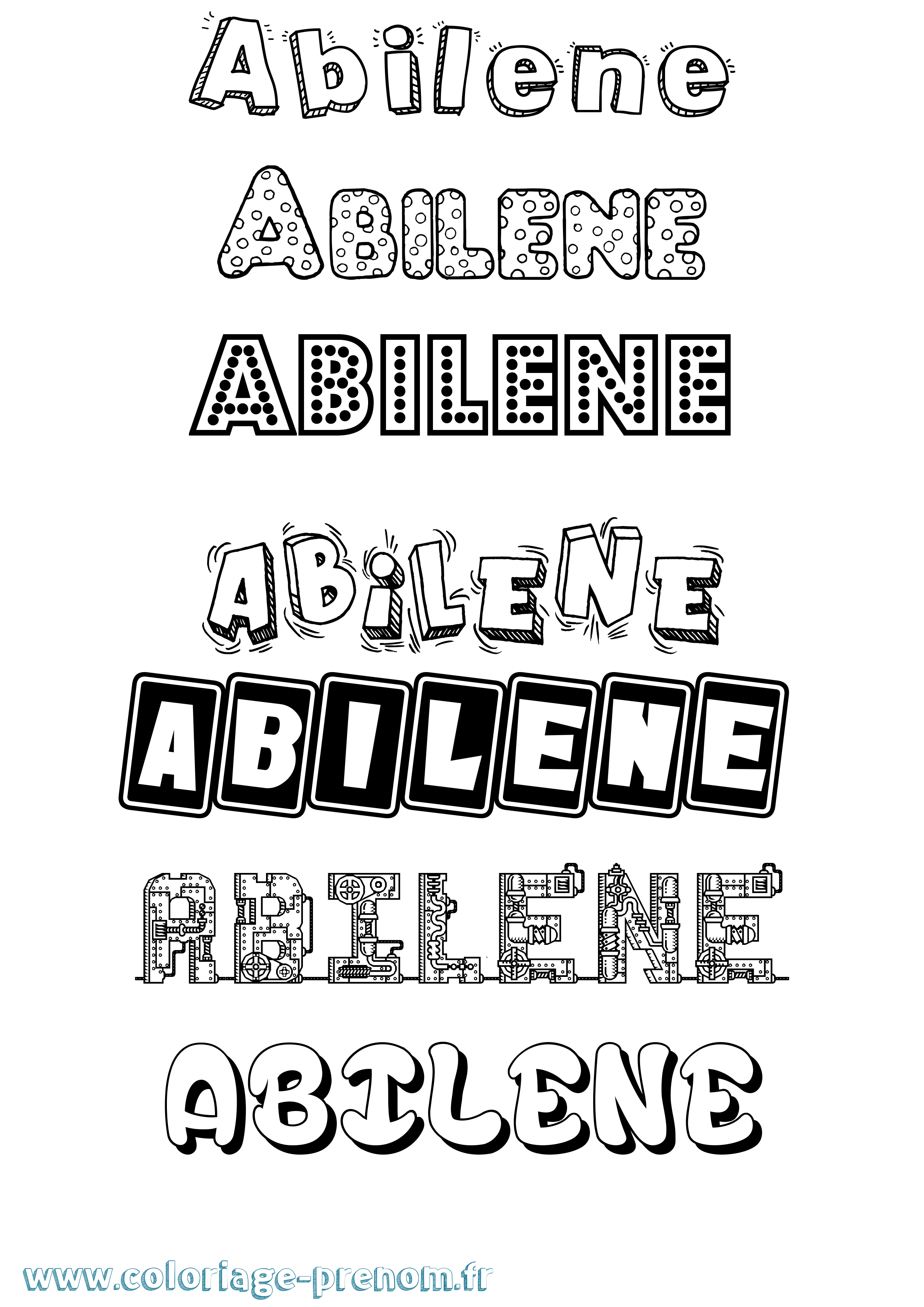 Coloriage prénom Abilene Fun