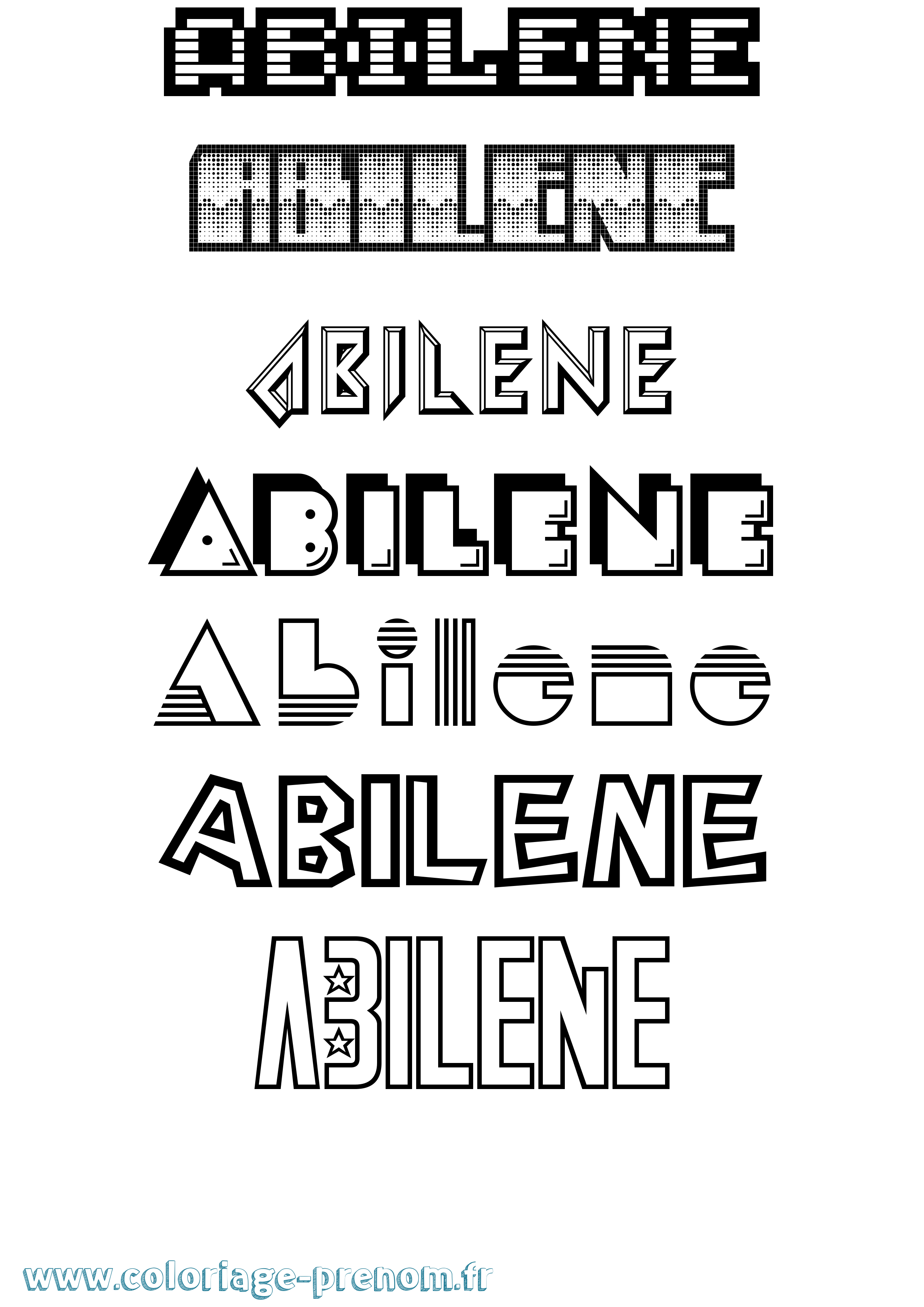 Coloriage Abilene Jeux Vidéos Coloriage prénom Abilene Jeux Vidéos