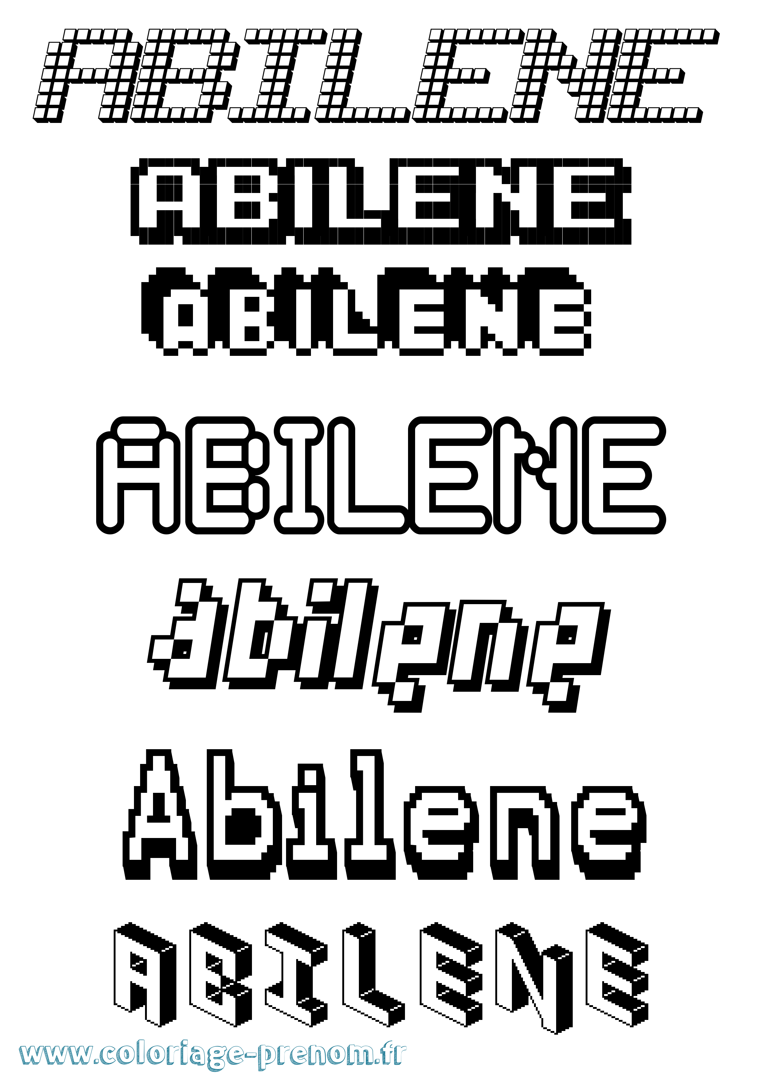 Coloriage prénom Abilene Pixel