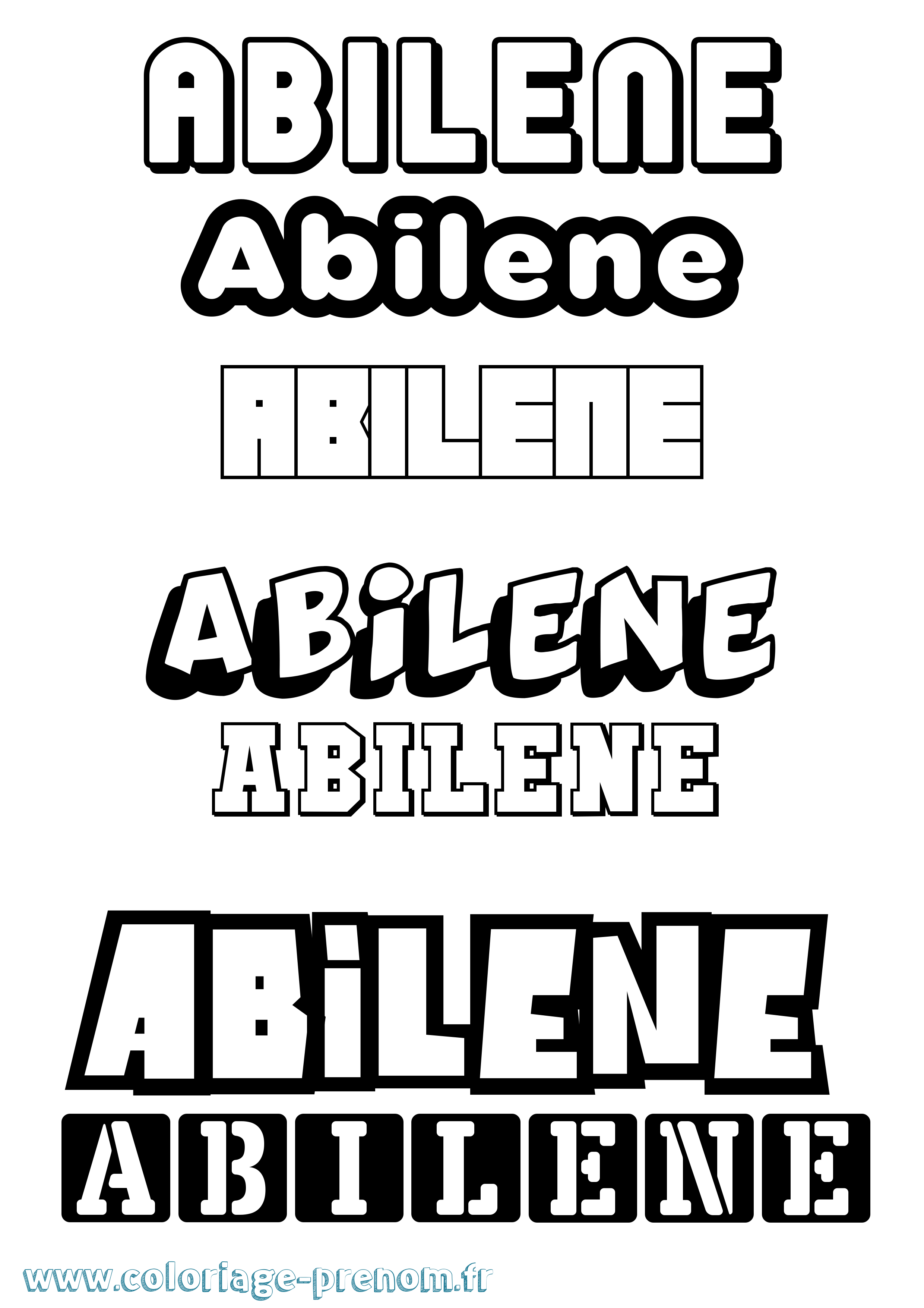 Coloriage Abilene Simple Coloriage prénom Abilene Simple