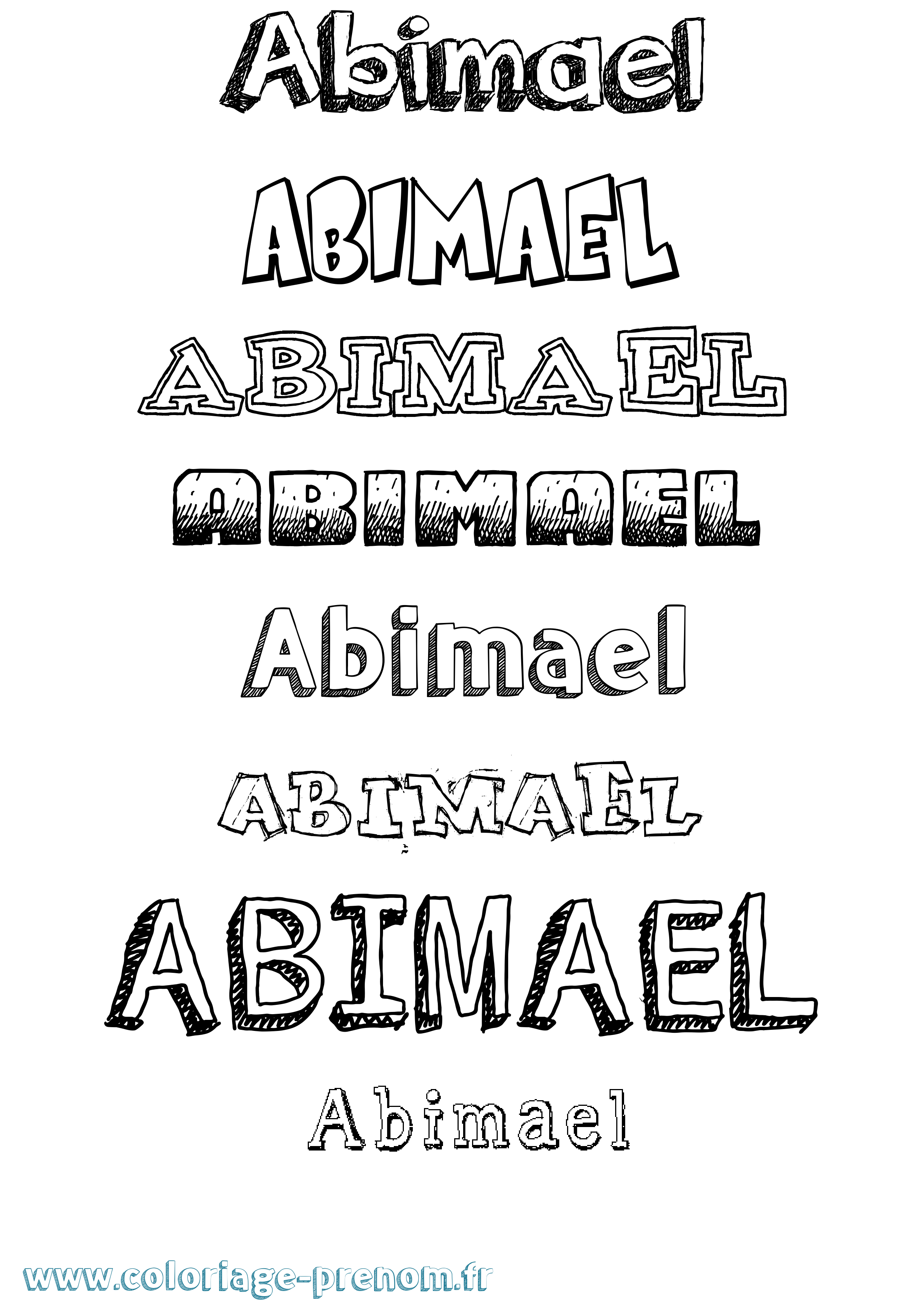 Coloriage prénom Abimael Dessiné