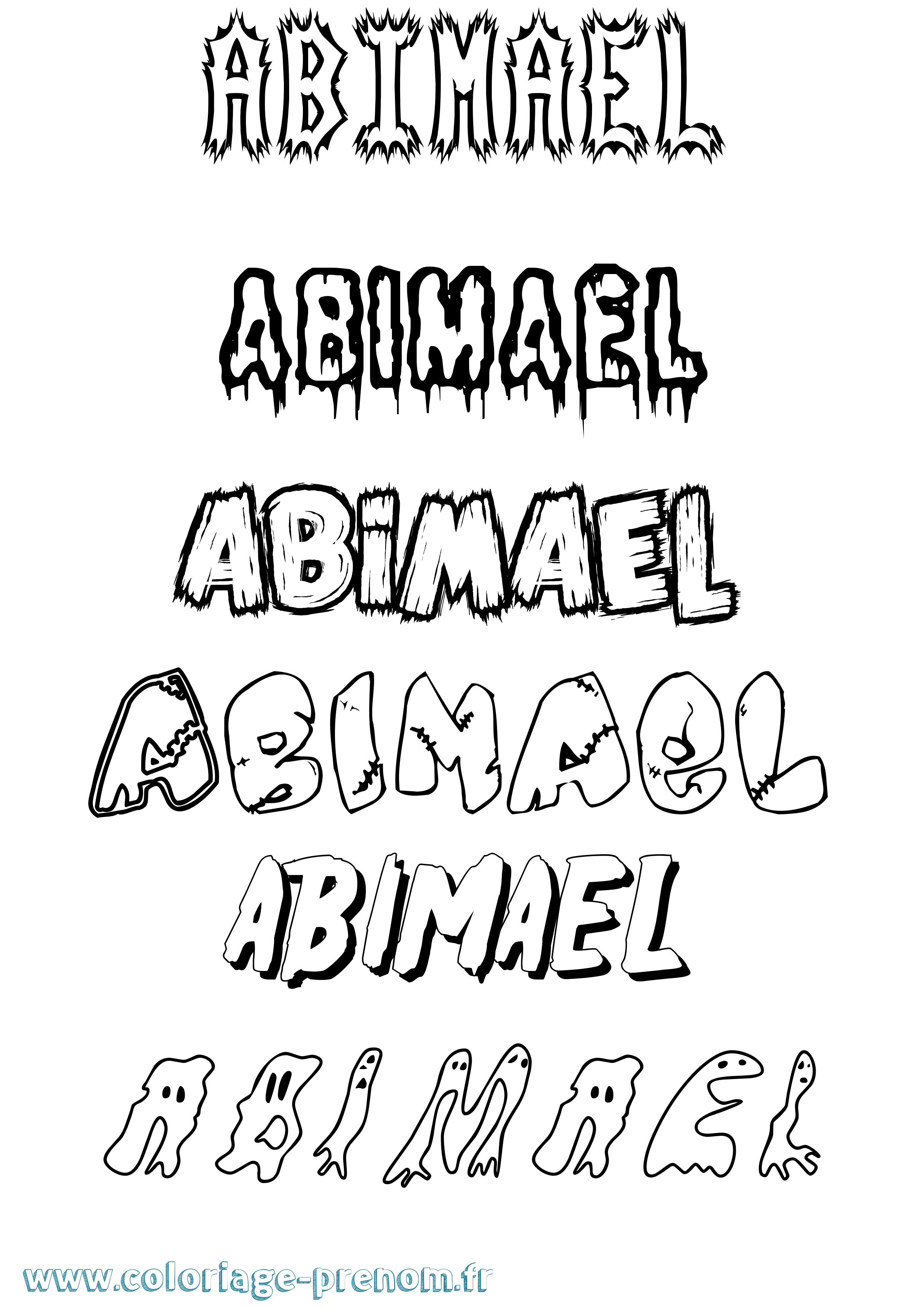 Coloriage prénom Abimael Frisson