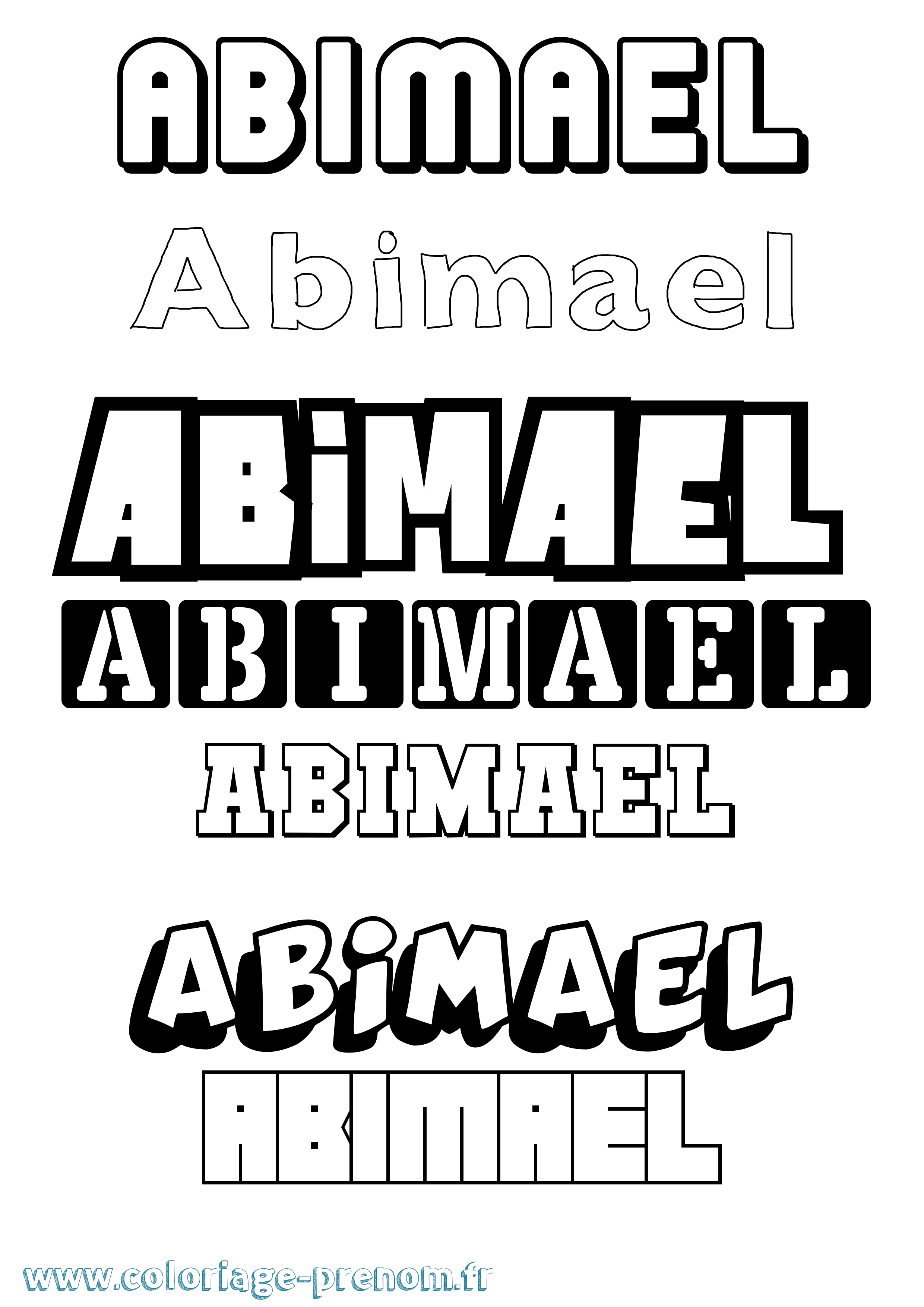 Coloriage prénom Abimael Simple
