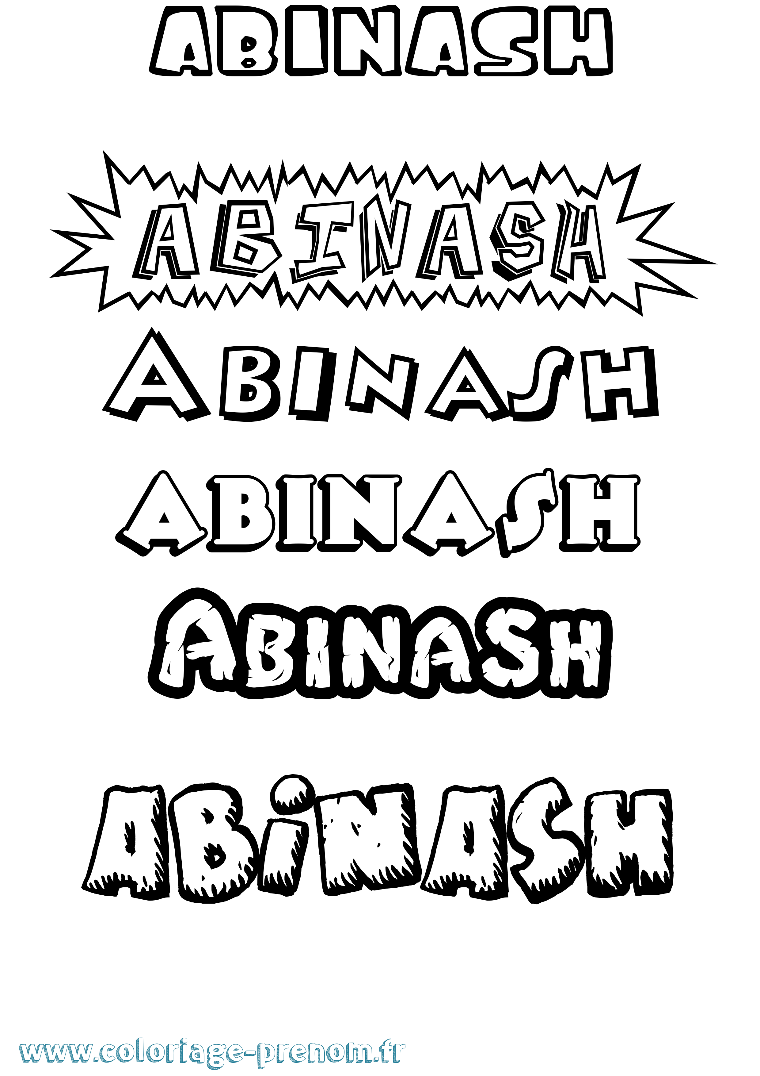 Coloriage Abinash Dessin Animé Coloriage prénom Abinash Dessin Animé
