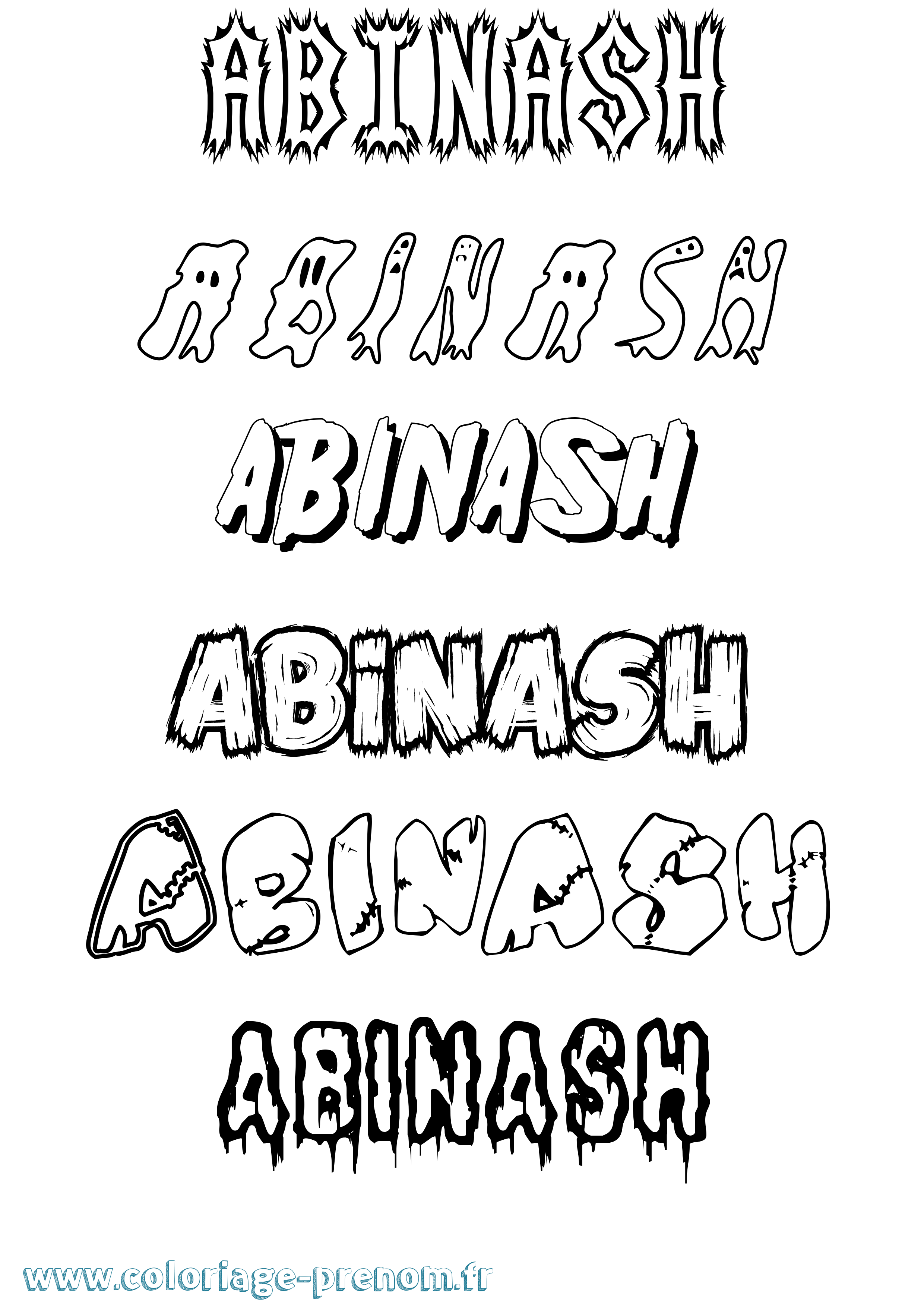 Coloriage Abinash Frisson Coloriage prénom Abinash Frisson
