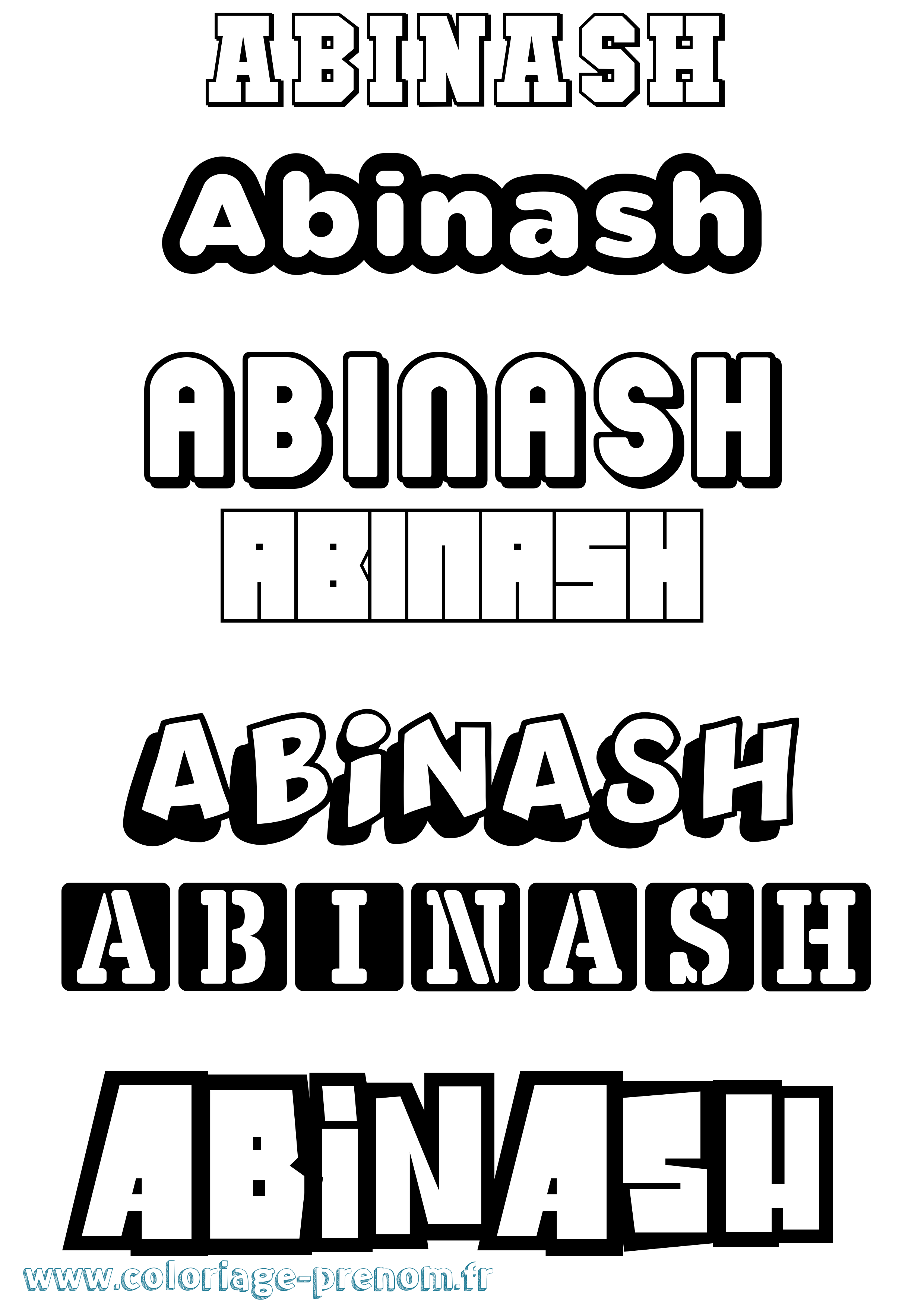 Coloriage Abinash Simple Coloriage prénom Abinash Simple