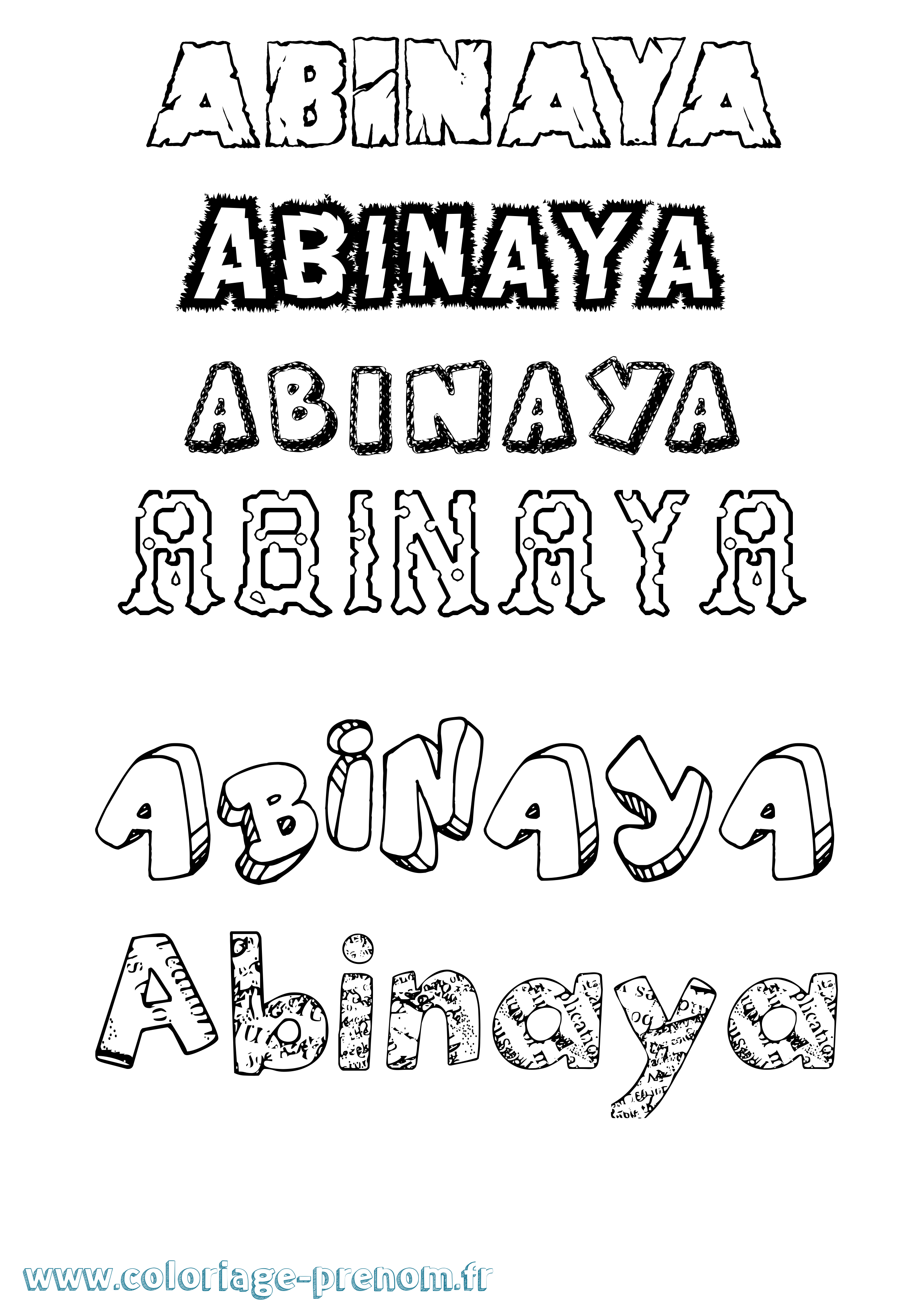 Coloriage prénom Abinaya Destructuré