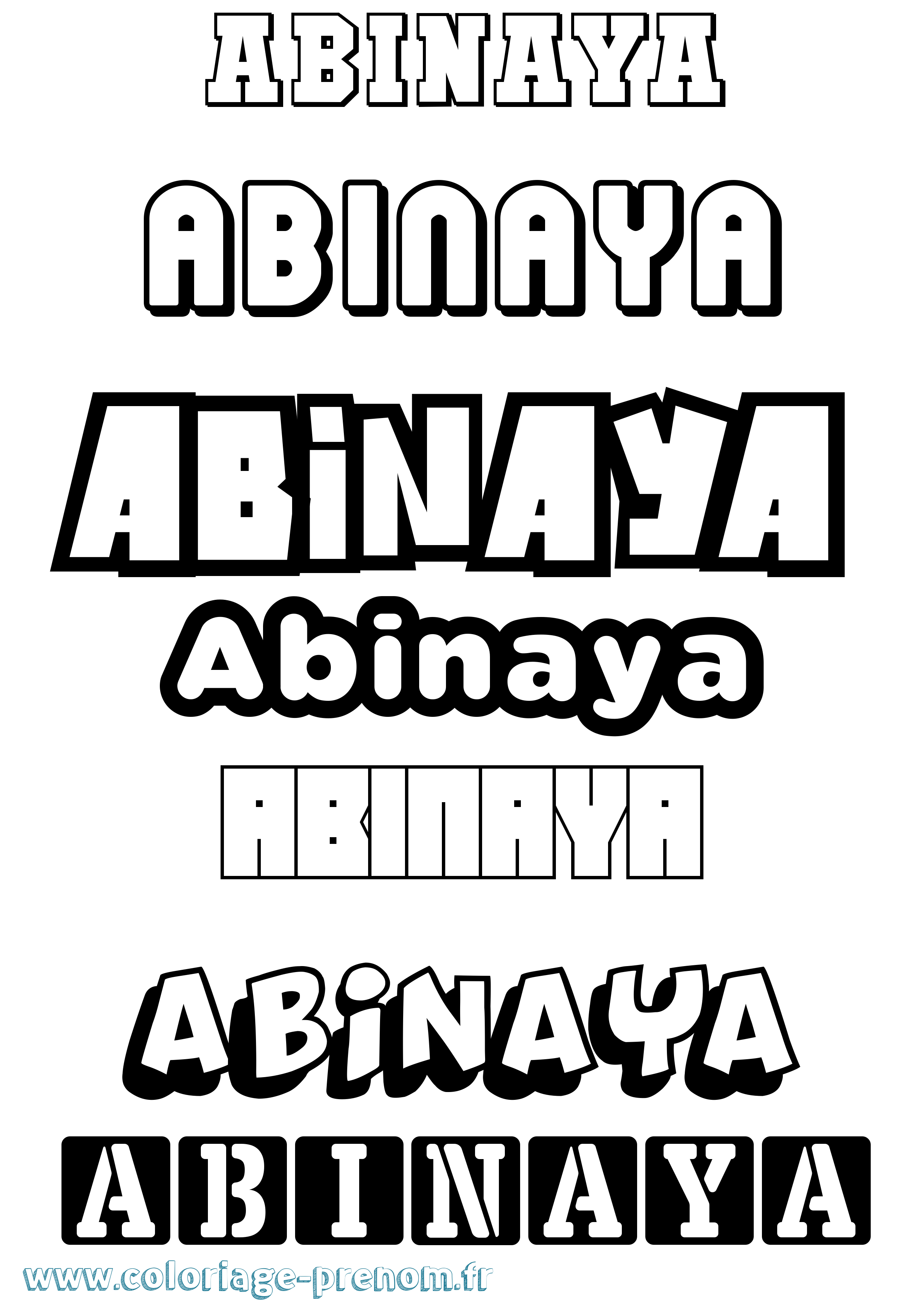 Coloriage prénom Abinaya Simple